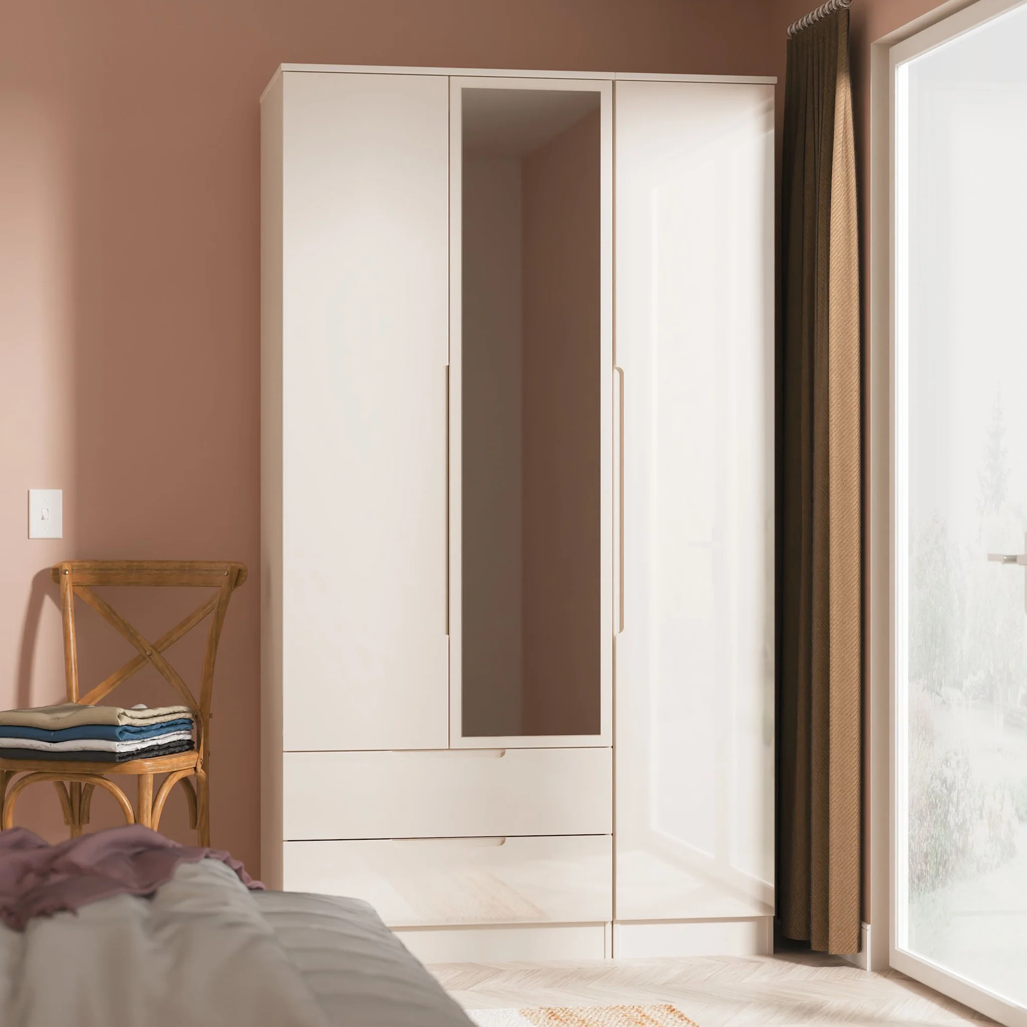Henshaw 2 Drawer Triple Wardrobe - Image 34