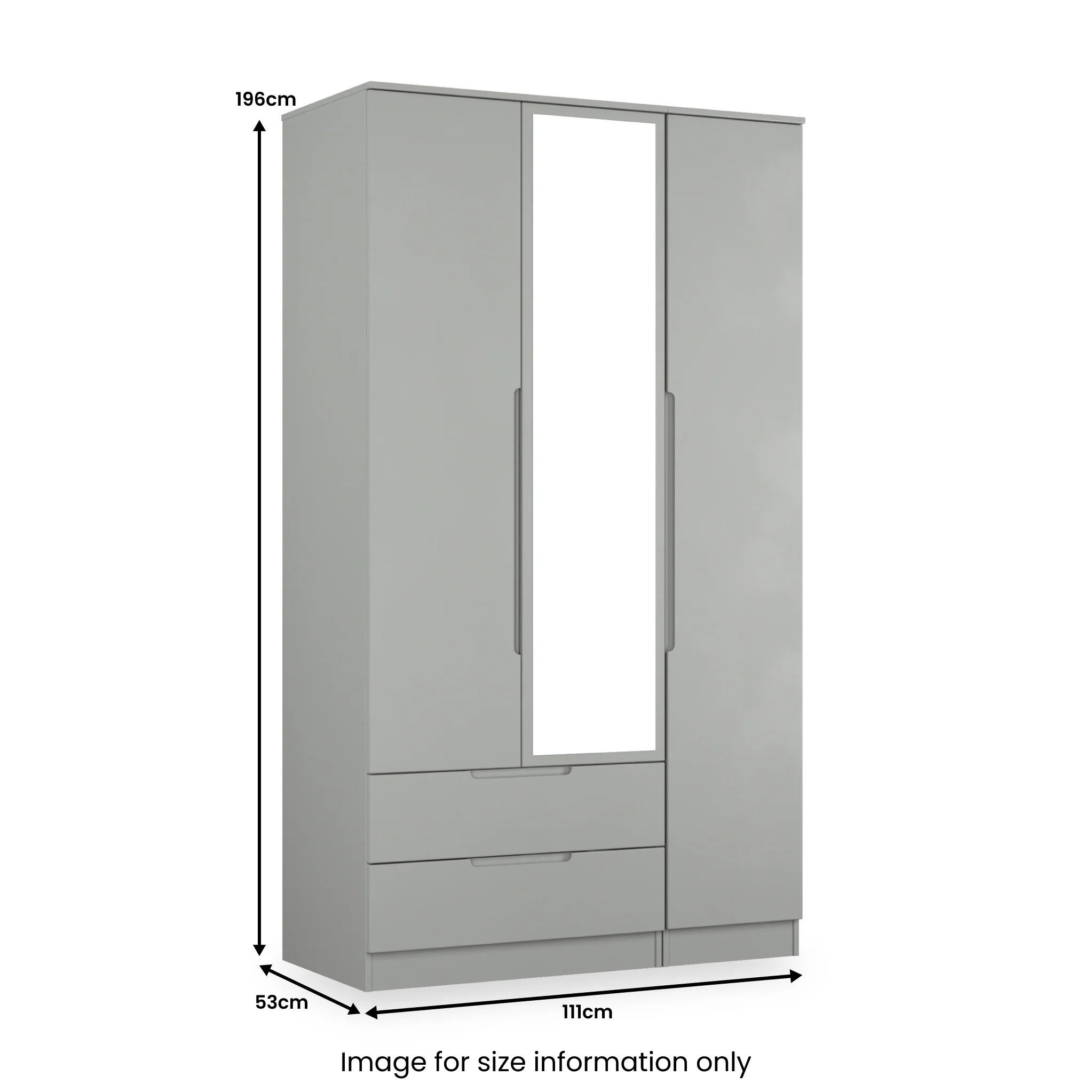 Henshaw 2 Drawer Triple Wardrobe - Image 41