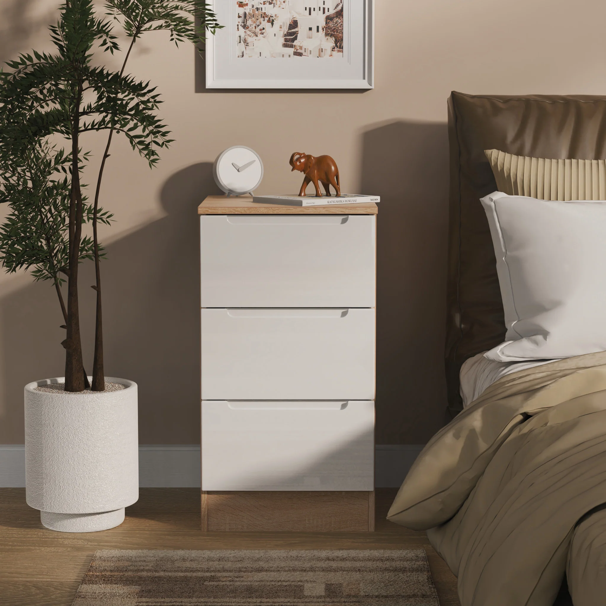 Henshaw 3 Drawer Bedside Table - Image 13