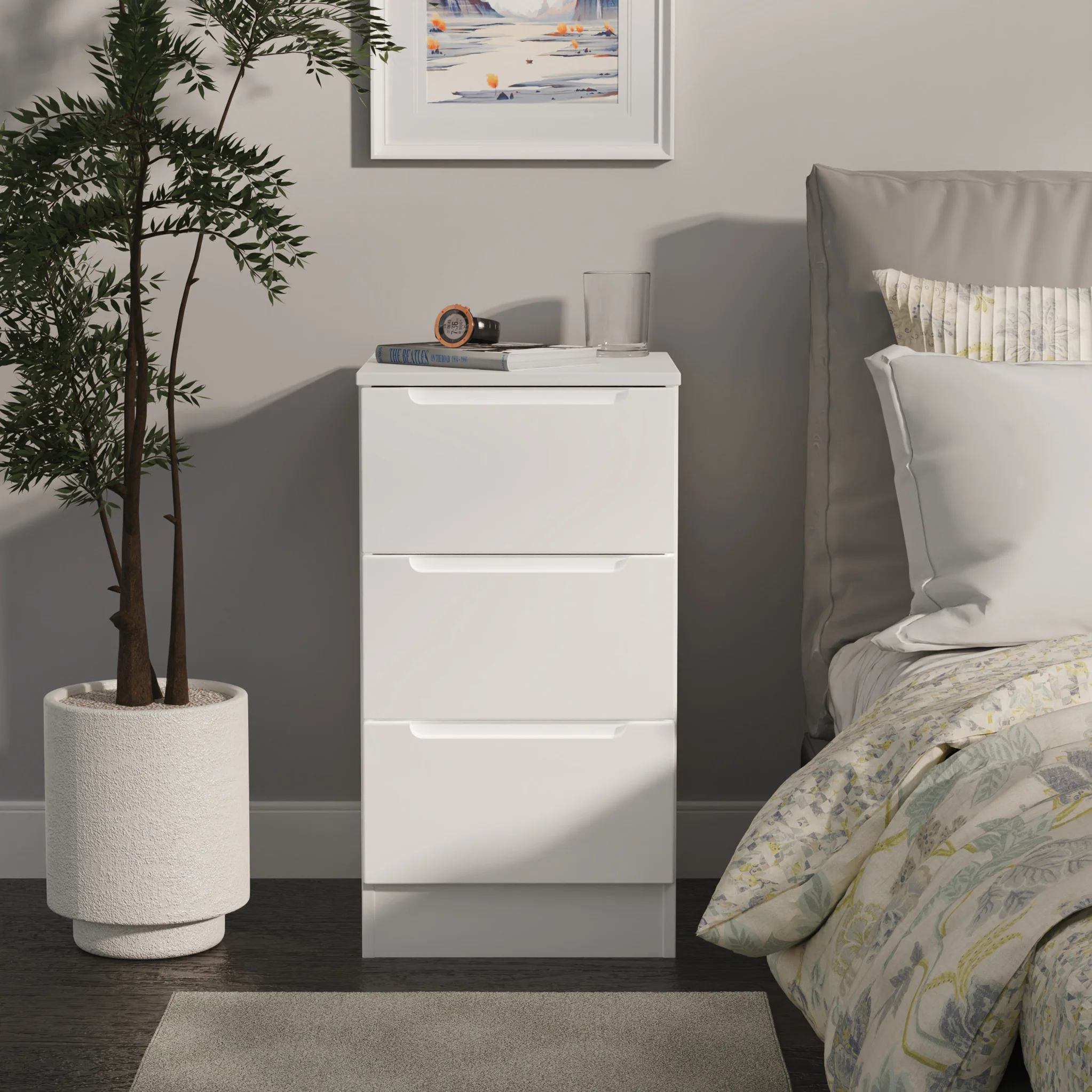 Henshaw 3 Drawer Bedside Table - Image 2