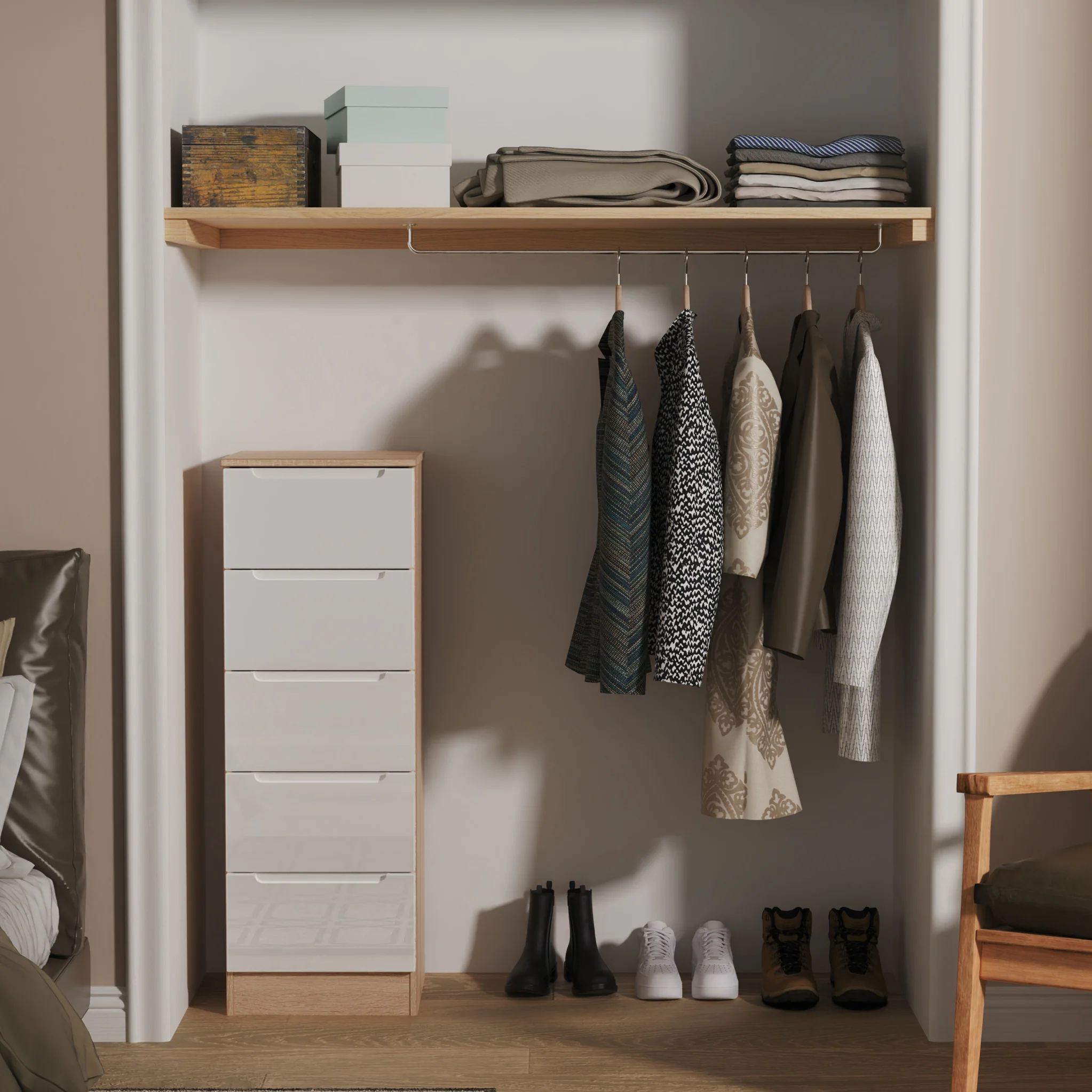 Henshaw 5 Drawer Tall Boy Chest - Image 14
