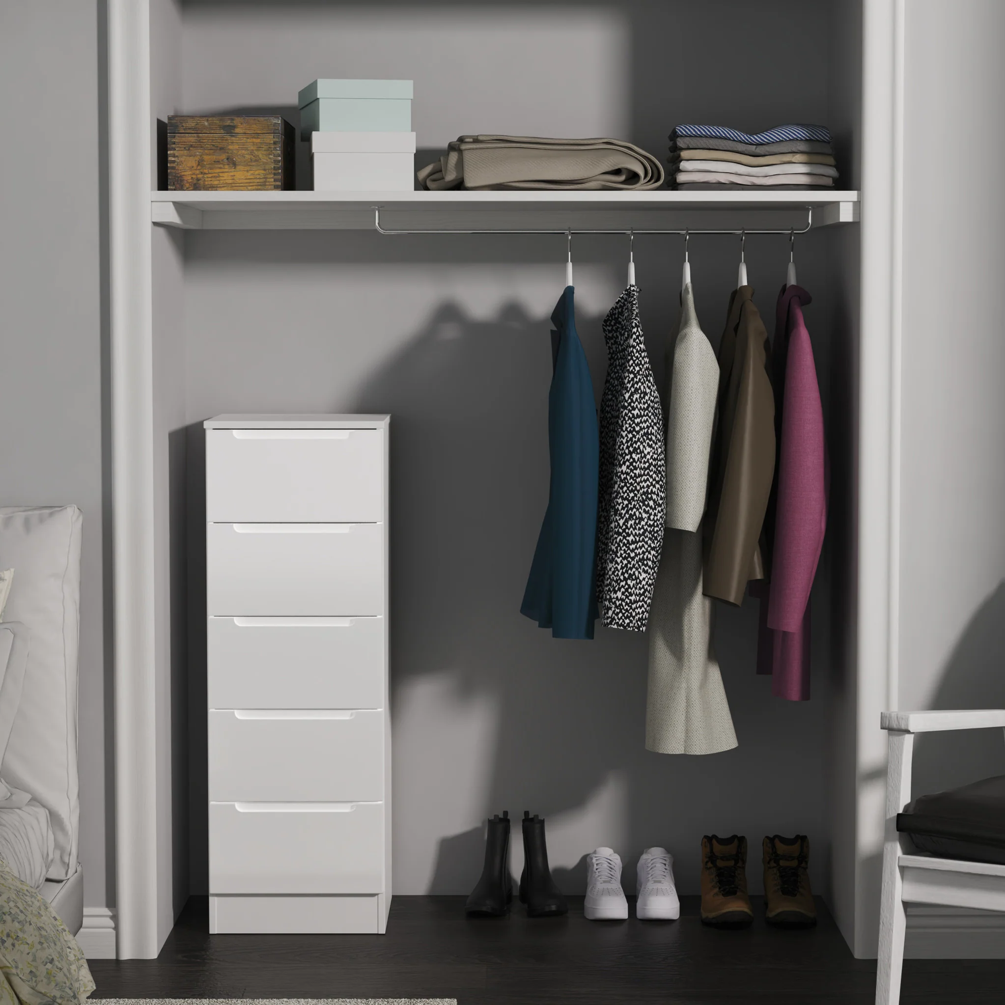 Henshaw 5 Drawer Tall Boy Chest - Image 2