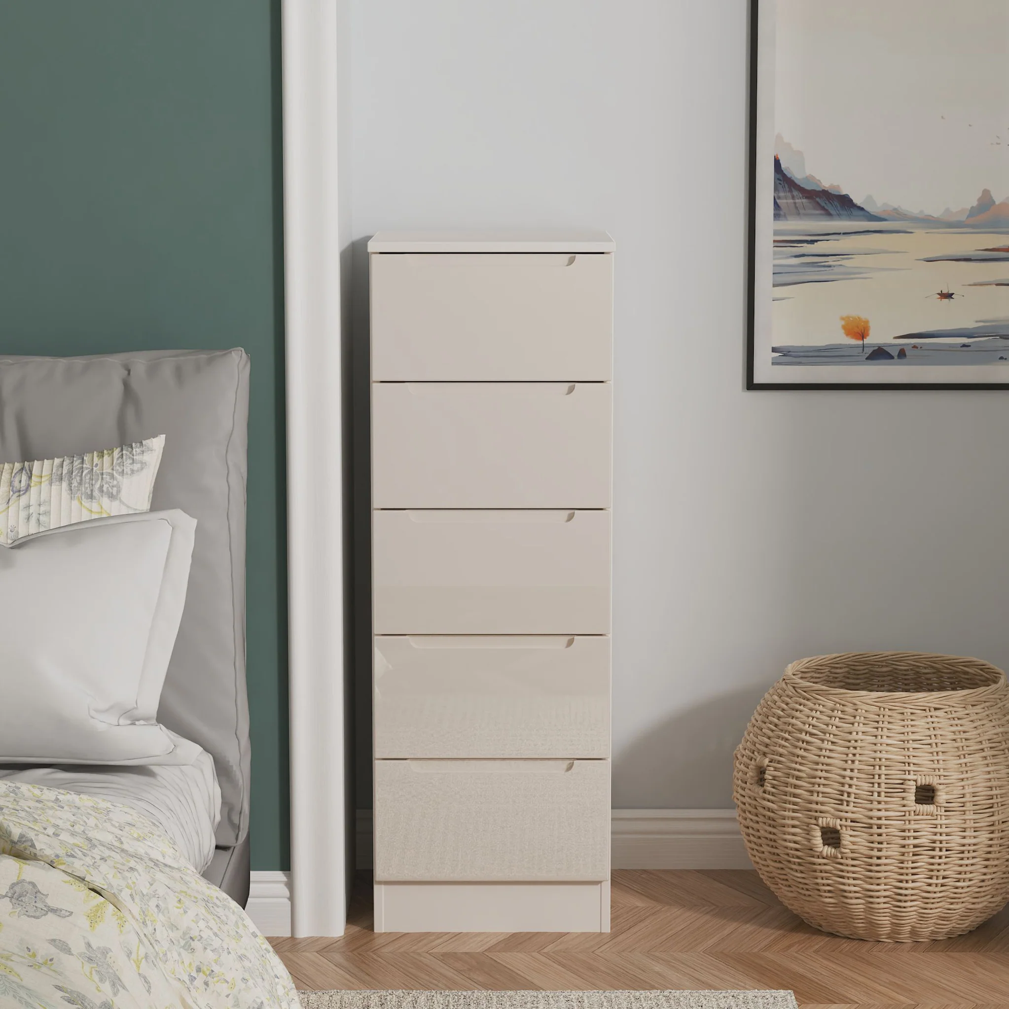Henshaw 5 Drawer Tall Boy Chest - Image 26