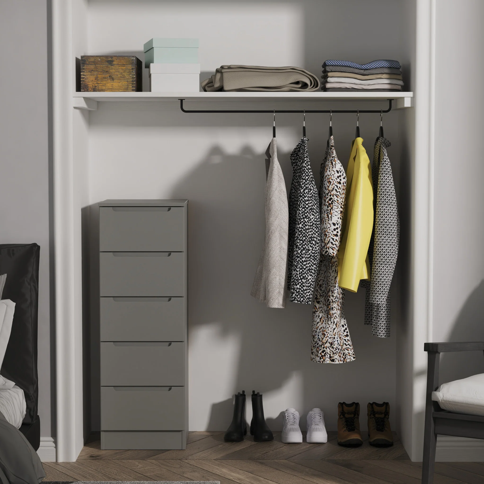 Henshaw 5 Drawer Tall Boy Chest - Image 8