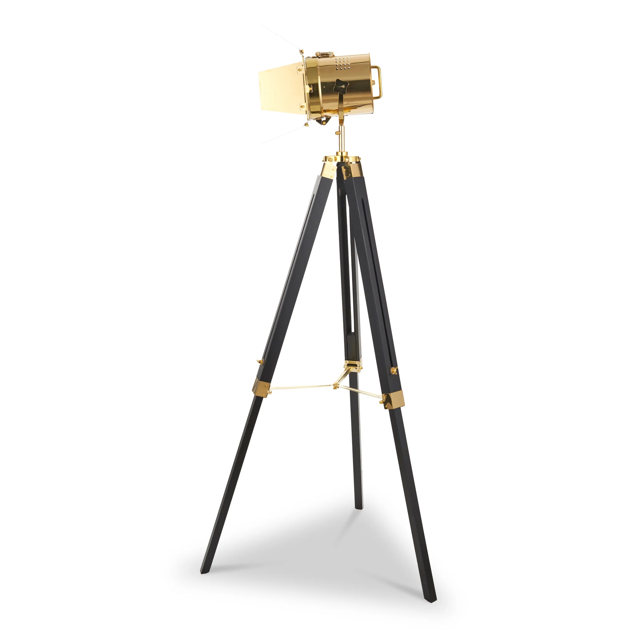 Hereford Gold and Black Tripod Film Floor Lamp - Image 5