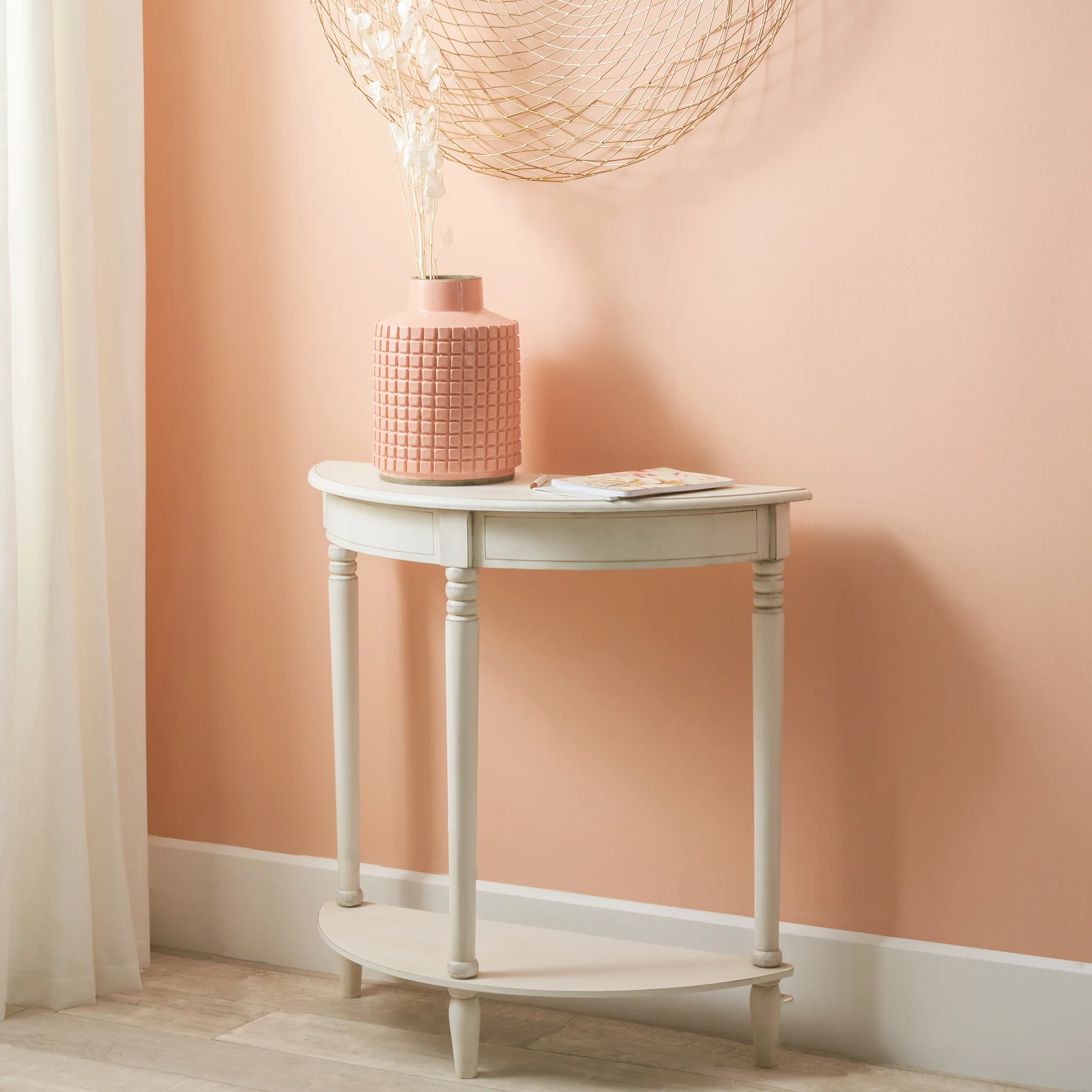 Heritage Pine Half Moon Console Table - Image 9