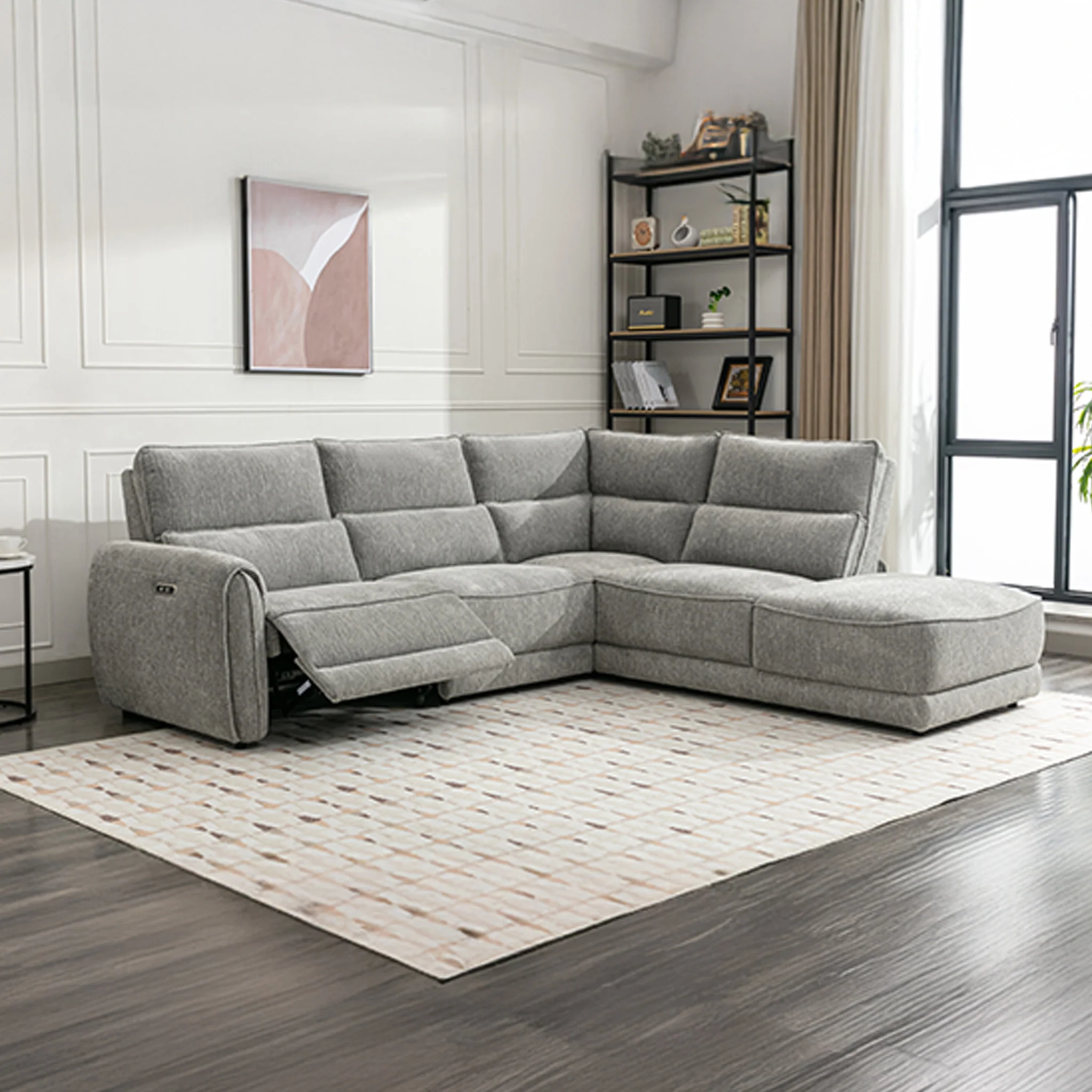 Hesper Grey Power Recliner Corner Sofa - Image 2