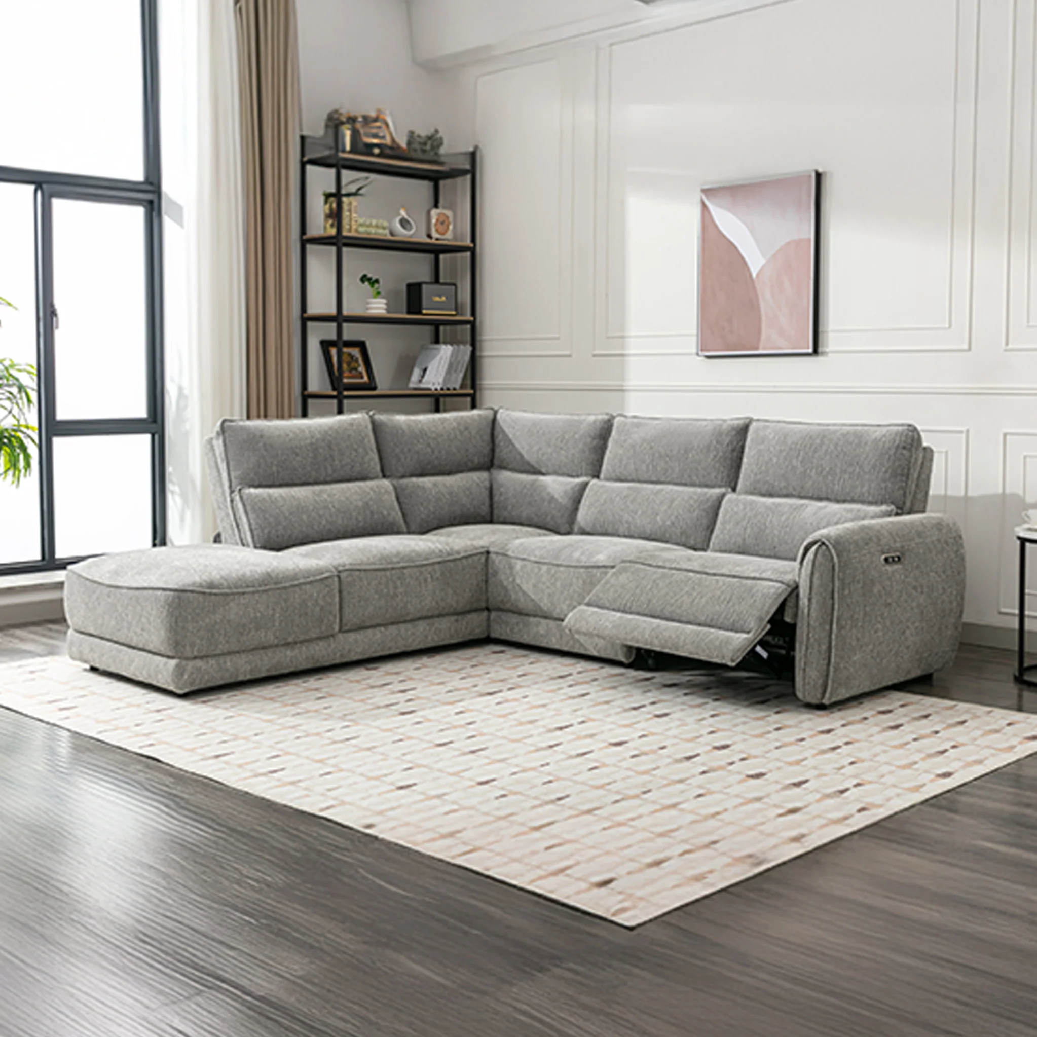 Hesper Grey Power Recliner Corner Sofa - Image 5
