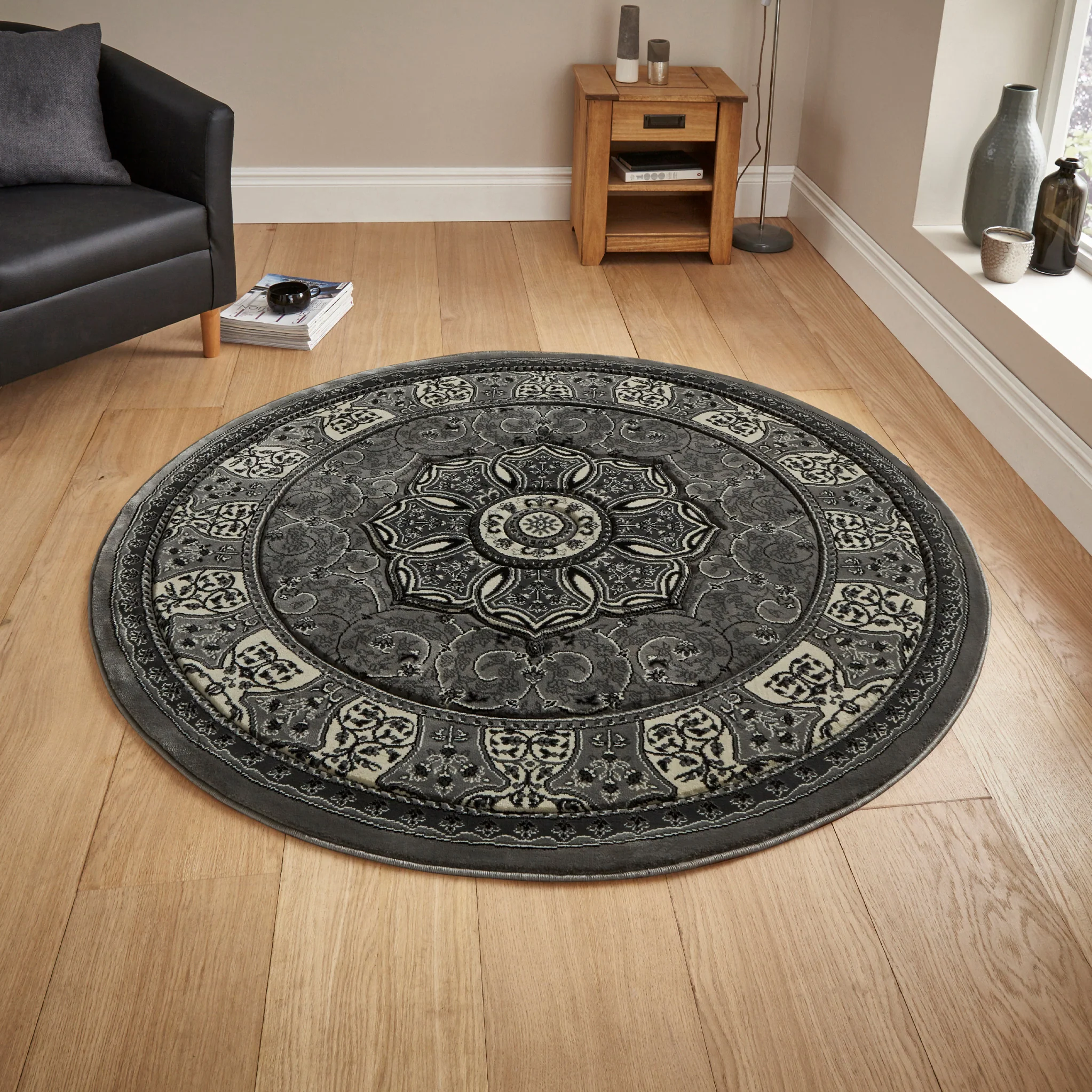 Holden Oriental Stain Resistant Circular Rug - Image 10