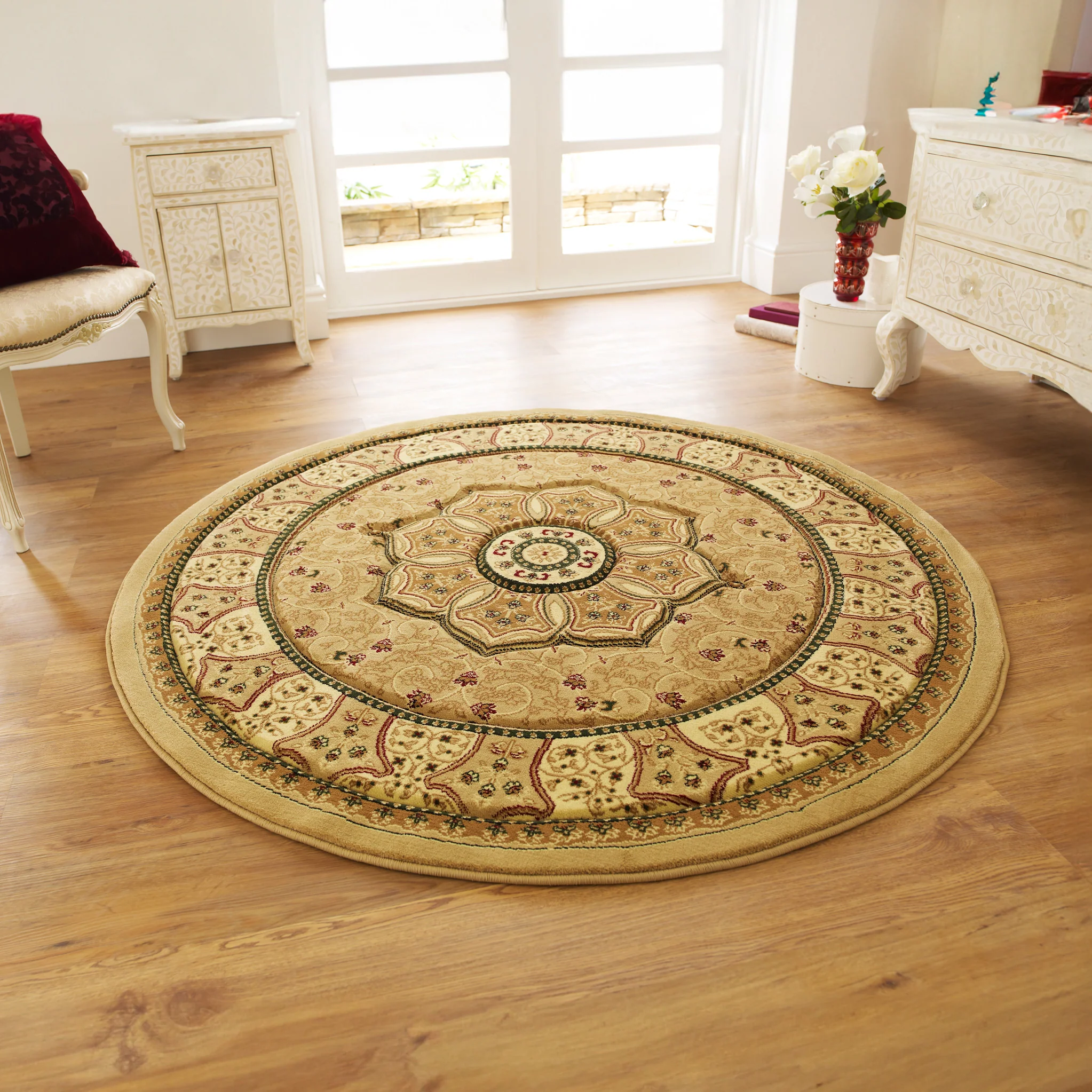 Holden Oriental Stain Resistant Circular Rug - Image 14