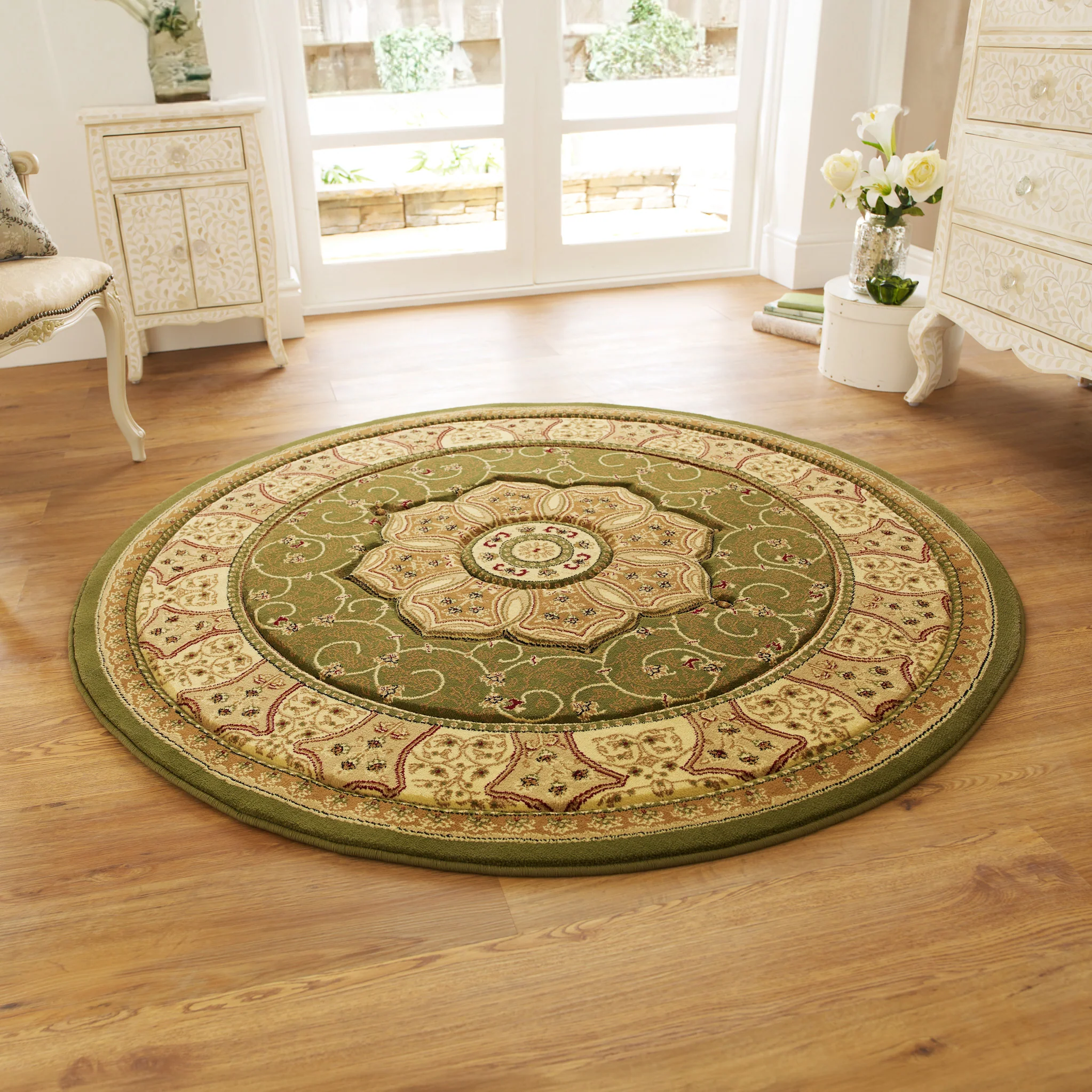 Holden Oriental Stain Resistant Circular Rug - Image 18