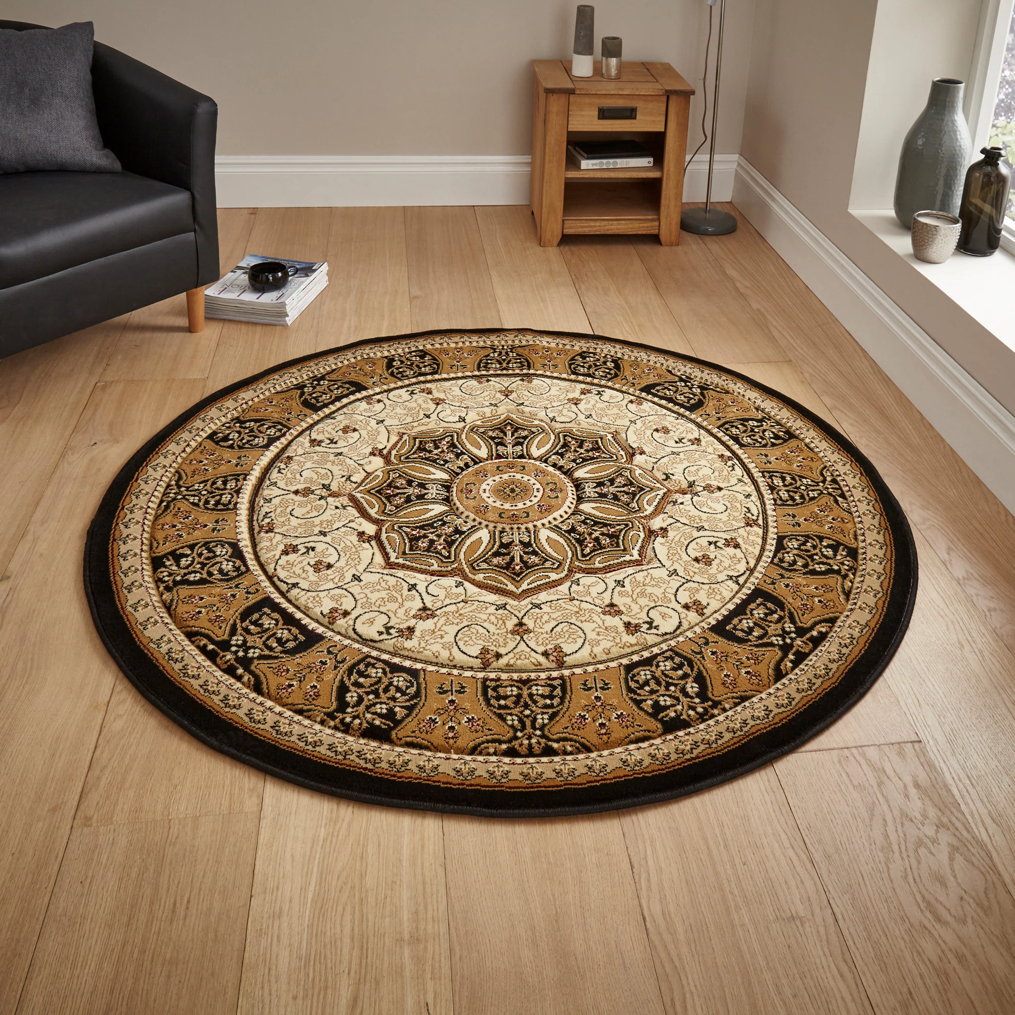 Holden Oriental Stain Resistant Circular Rug - Image 2