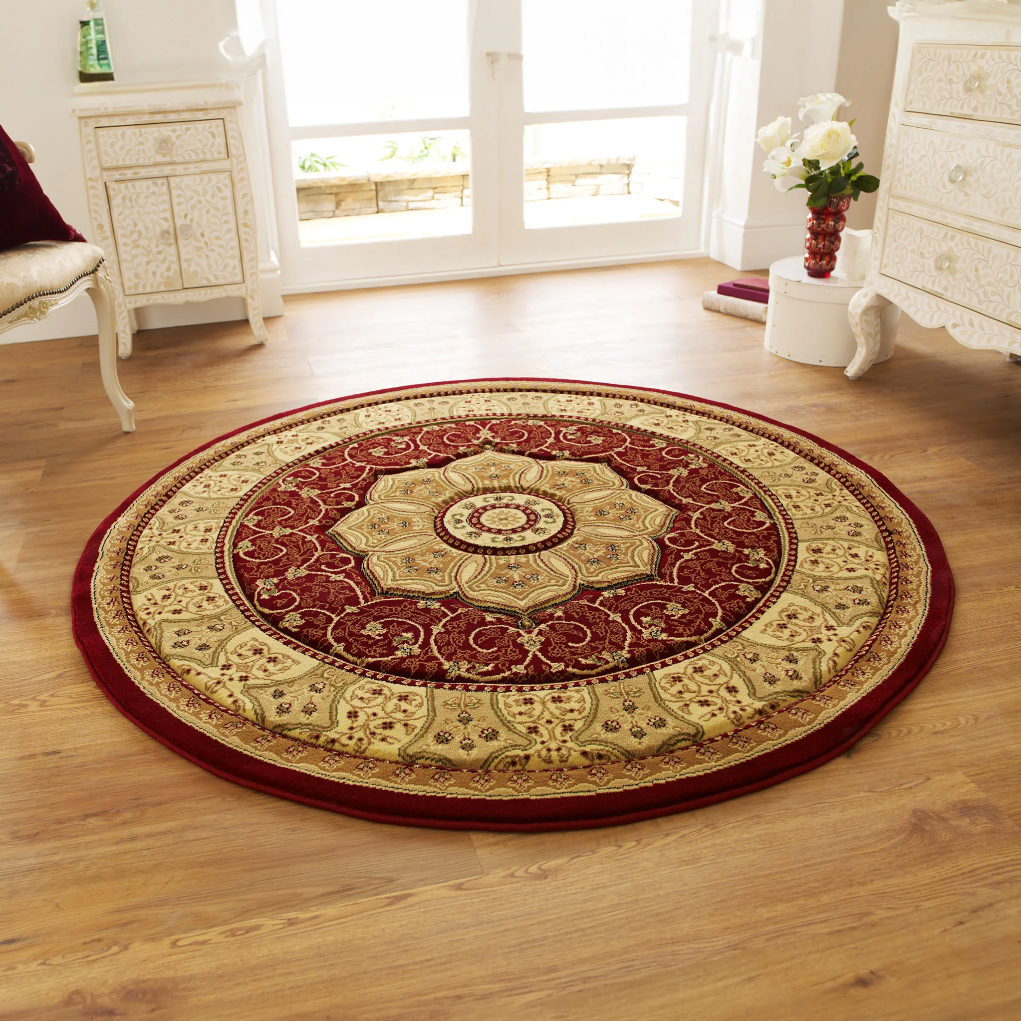 Holden Oriental Stain Resistant Circular Rug - Image 22