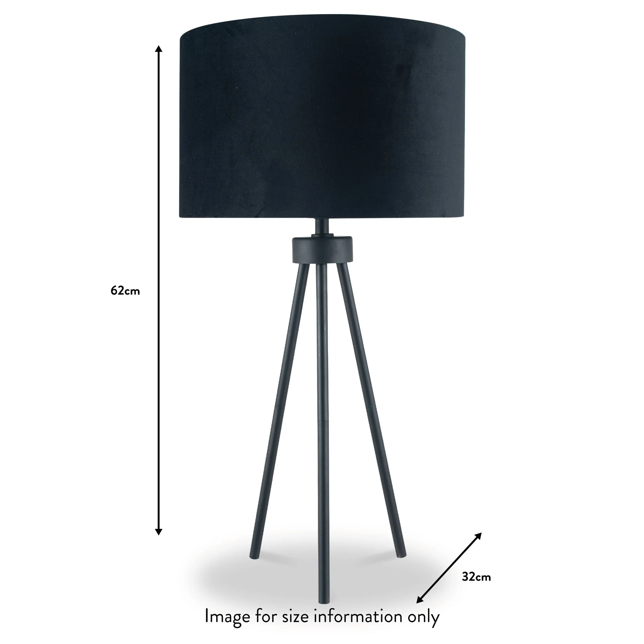 Houston Matt Metal Tripod Table Lamp - Image 3