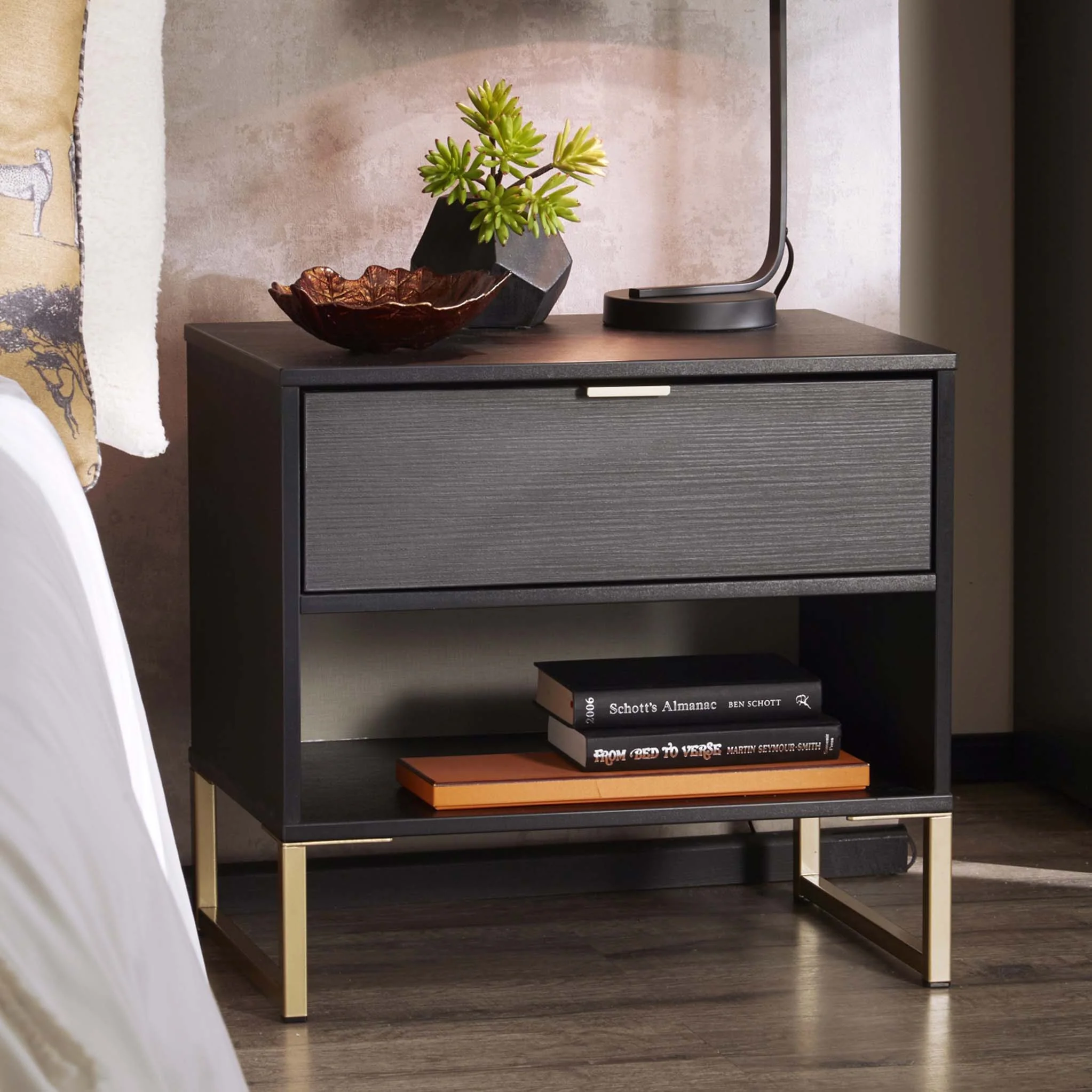 Hudson 1 Drawer with Open Shelf Side Table - Image 13