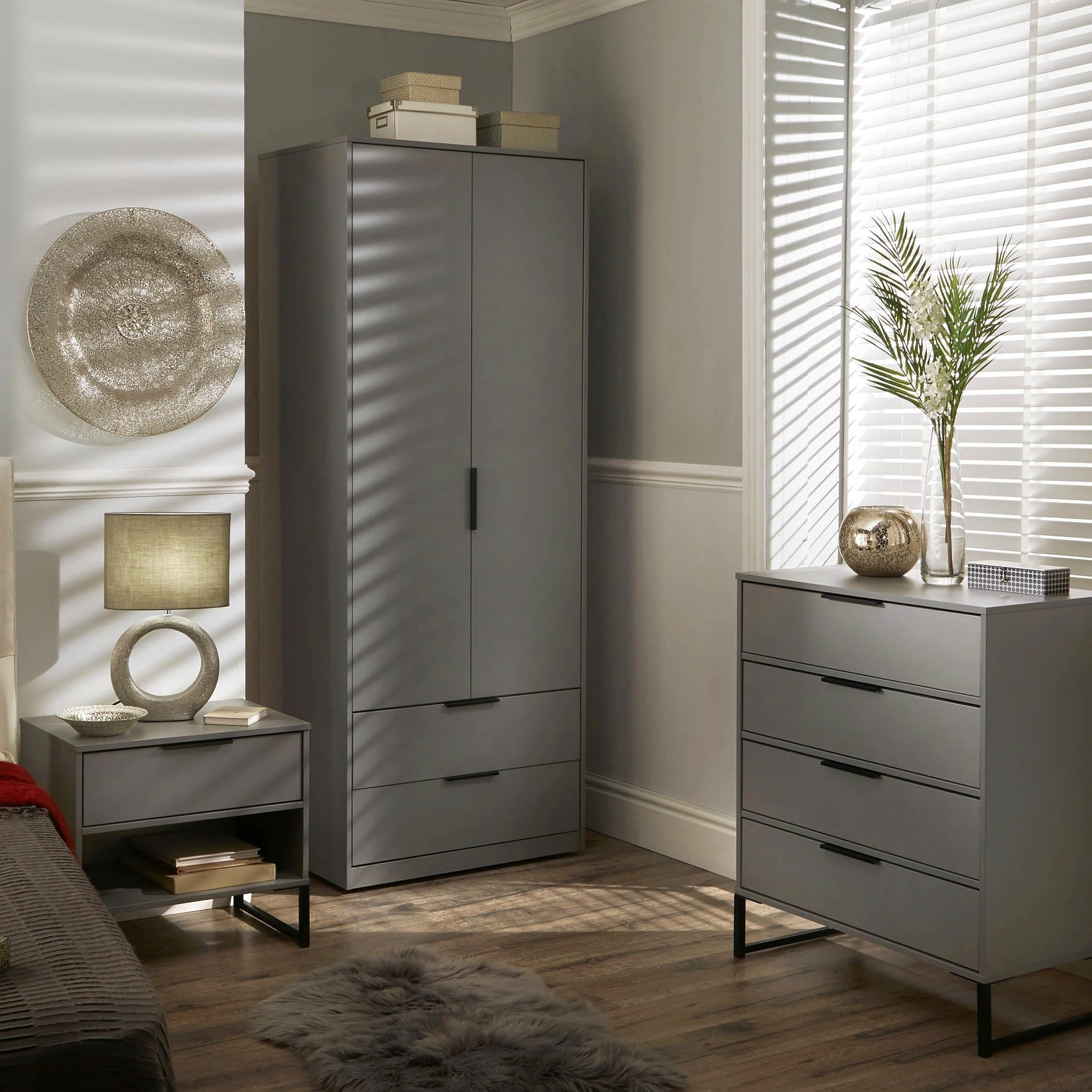 Hudson 2 Door 2 Drawer Wardrobe - Image 2