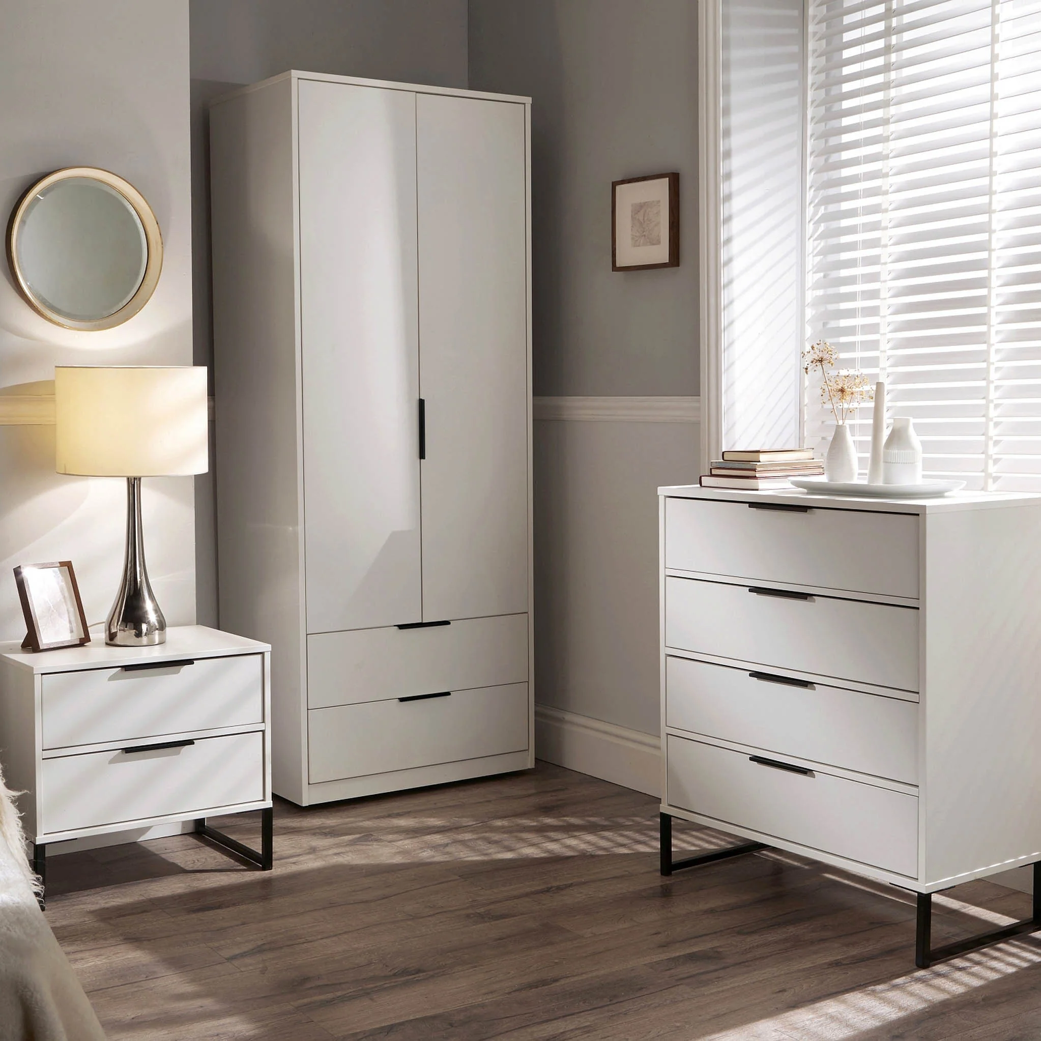Hudson 2 Door 2 Drawer Wardrobe - Image 7