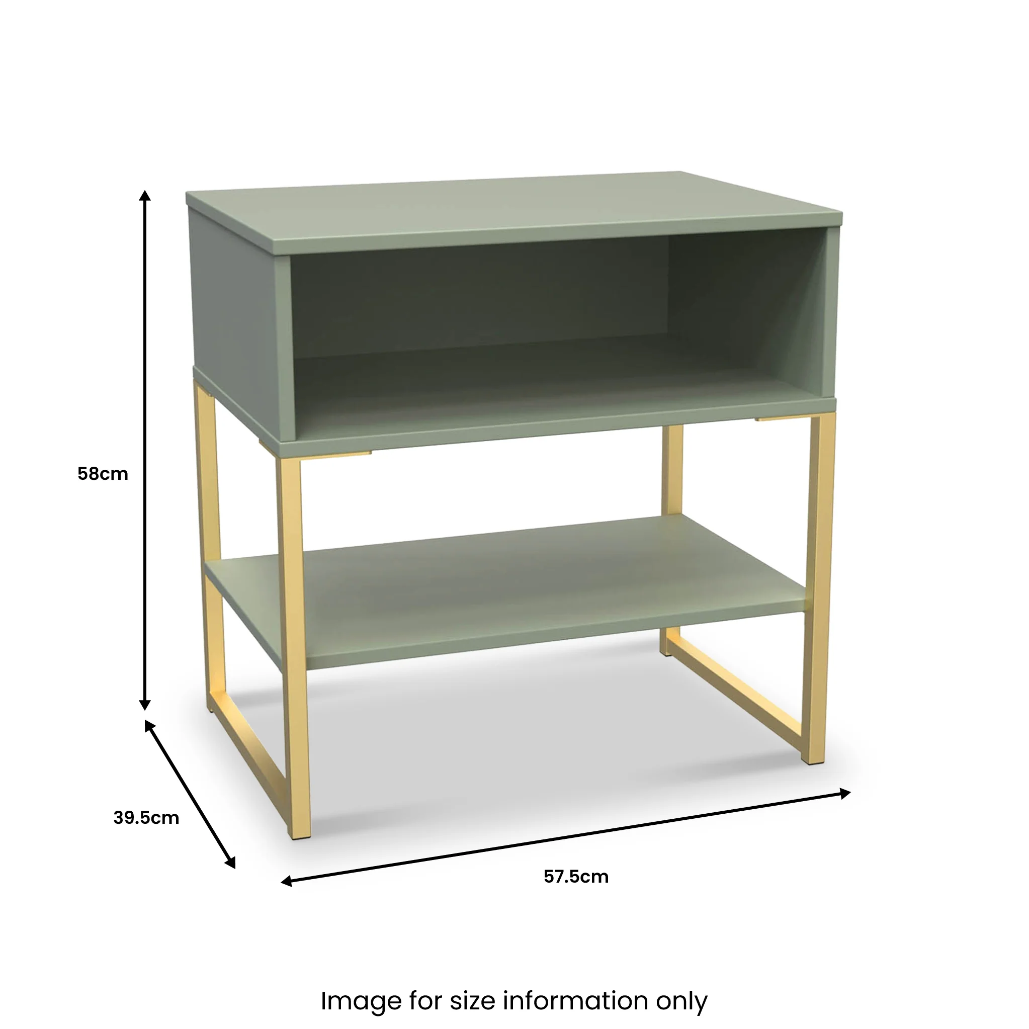 Hudson Open Drawer Bedside Table with Lower Shelf - Image 9