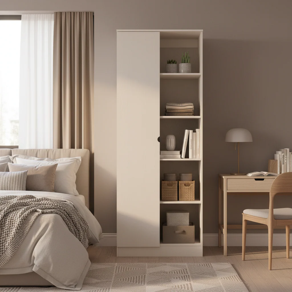 Huxley 1 Door Wardrobe with Open Shelves - Image 18