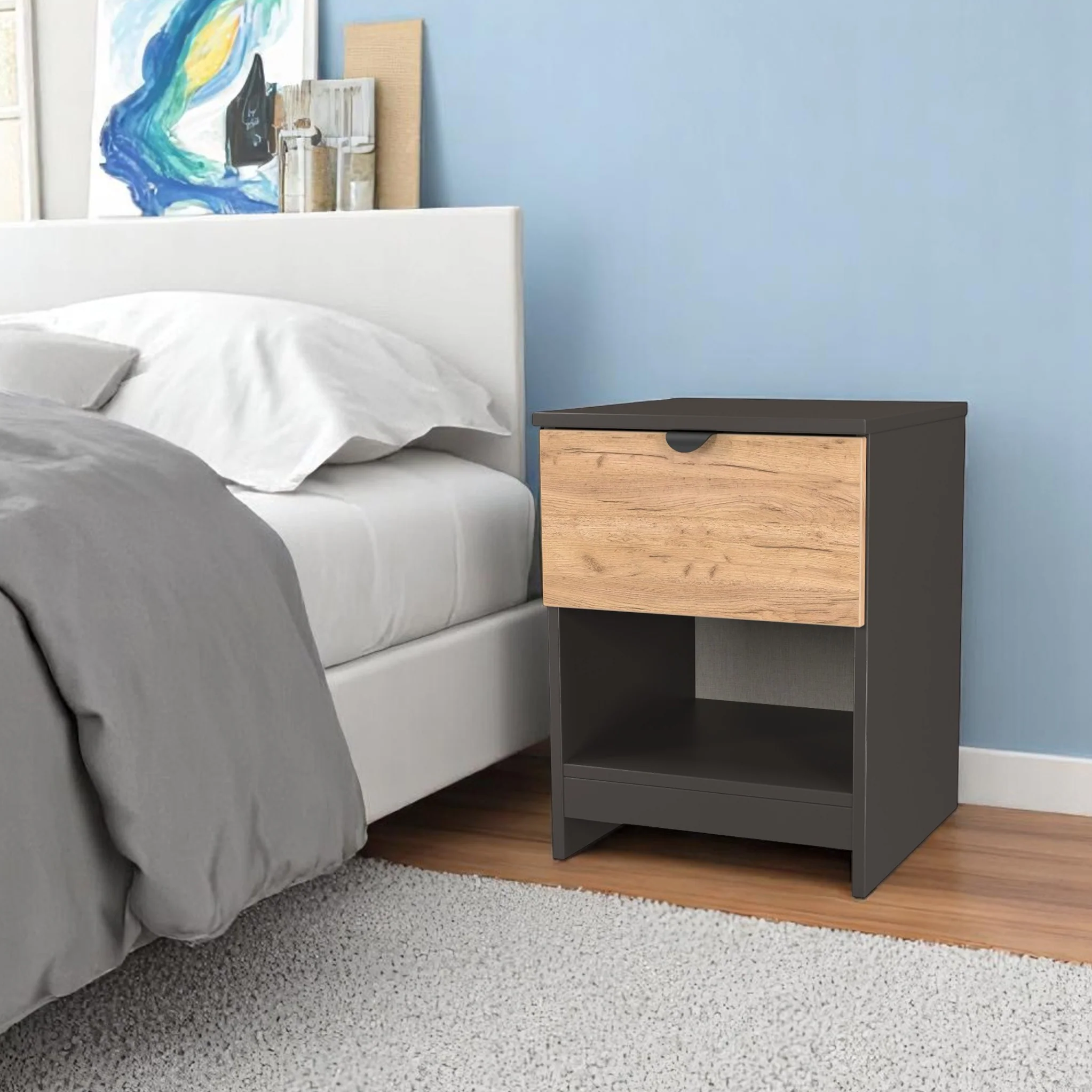 Huxley 1 Drawer Bedside Table - Image 14