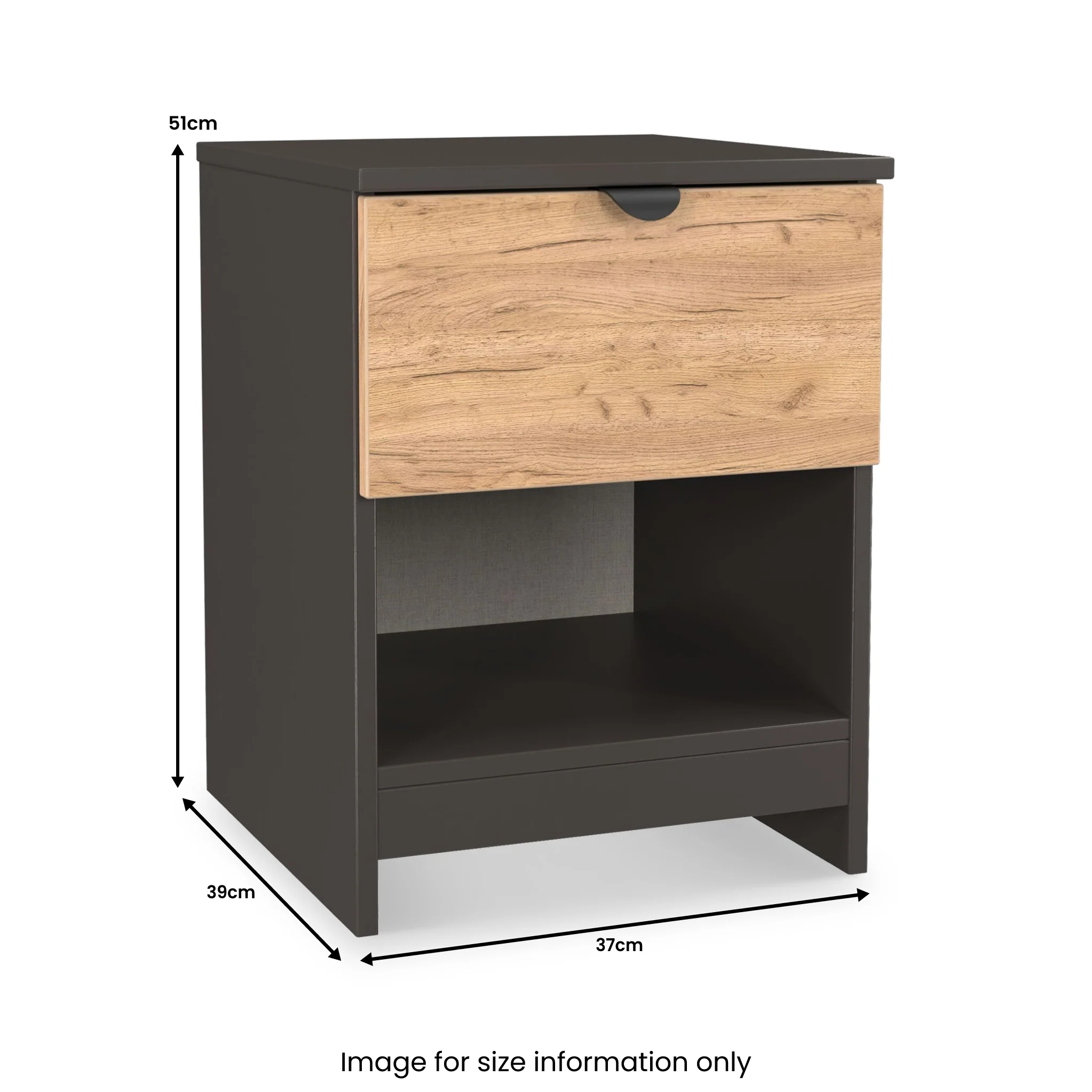 Huxley 1 Drawer Bedside Table - Image 19