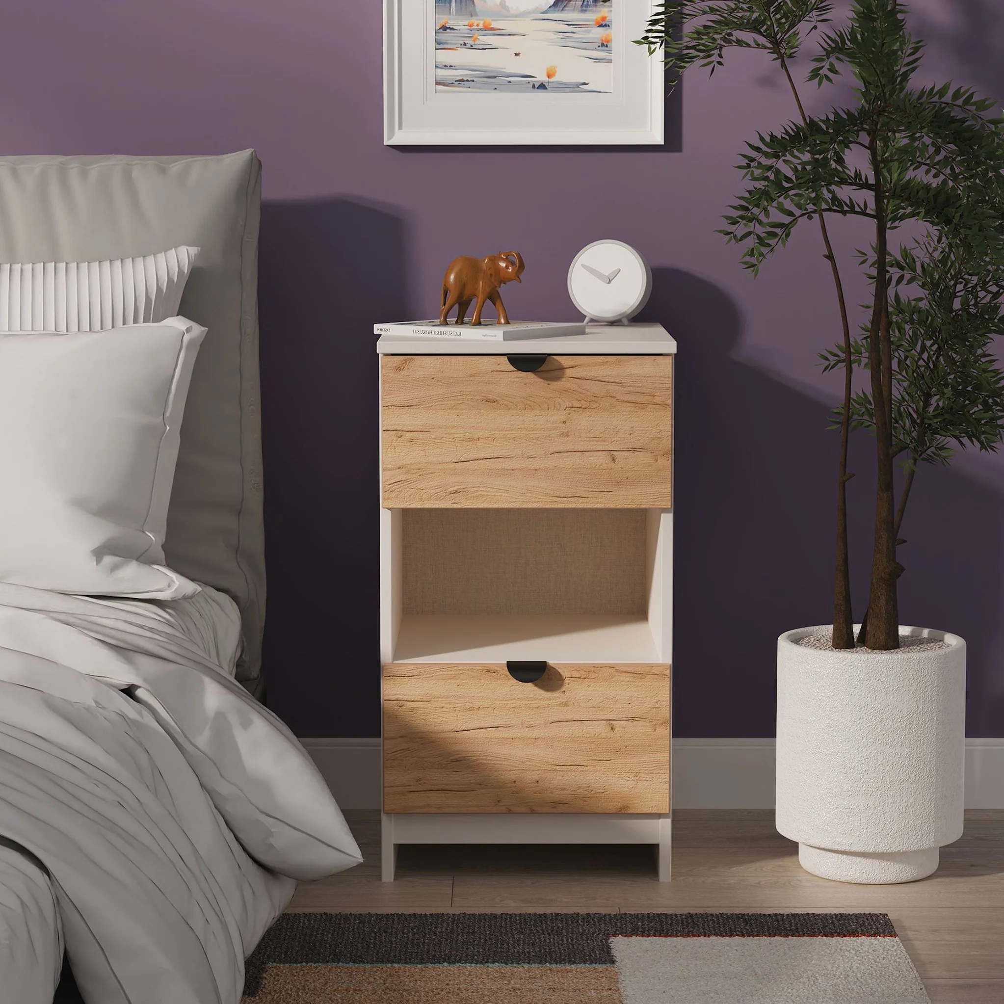 Huxley 2 Drawer Bedside Table - Image 2