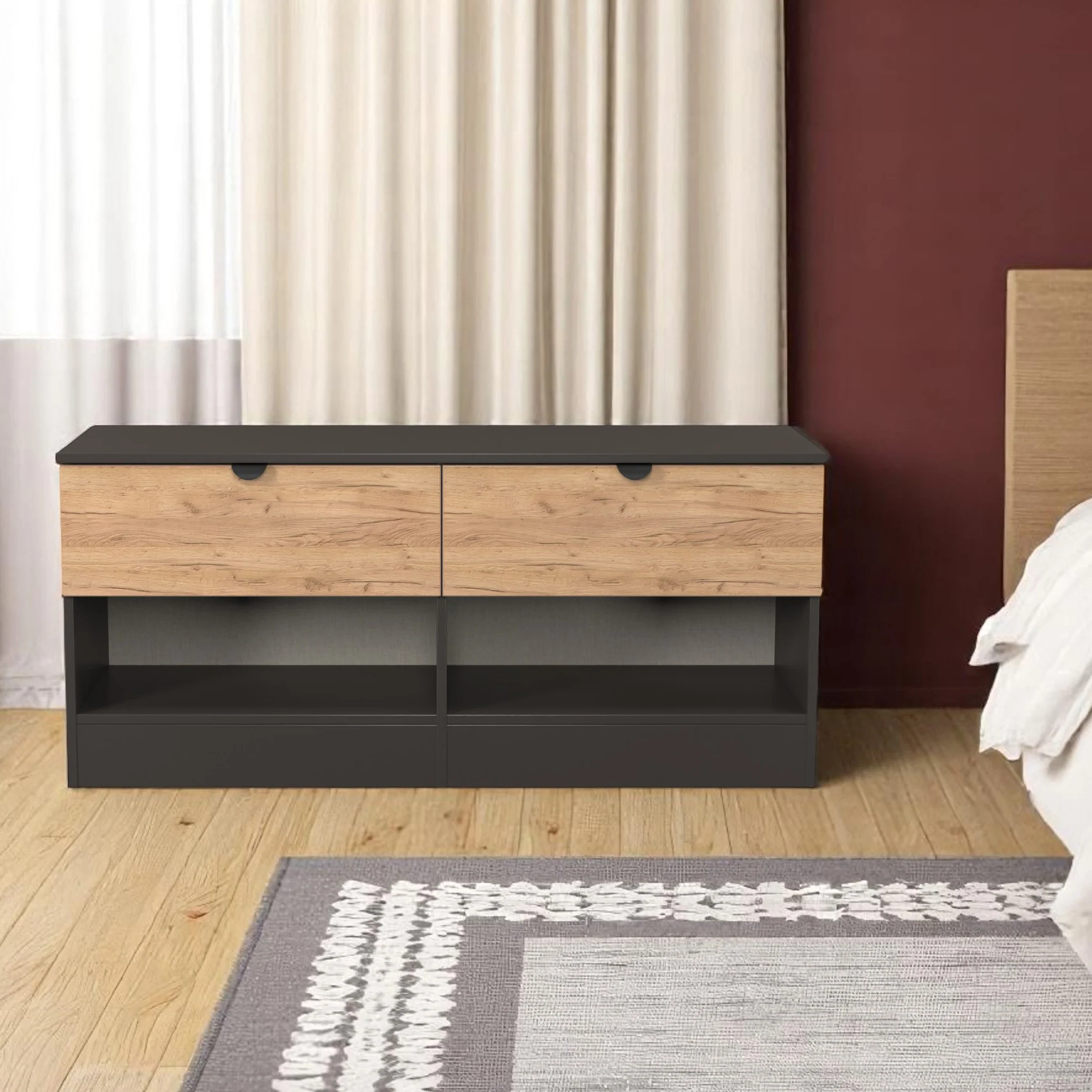Huxley 2 Drawer Low Storage Unit - Image 8