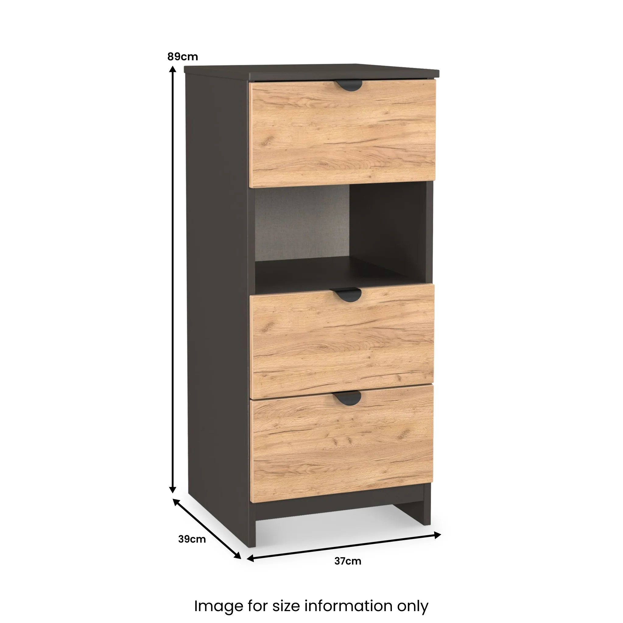Huxley 3 Drawer Bedside Table - Image 19