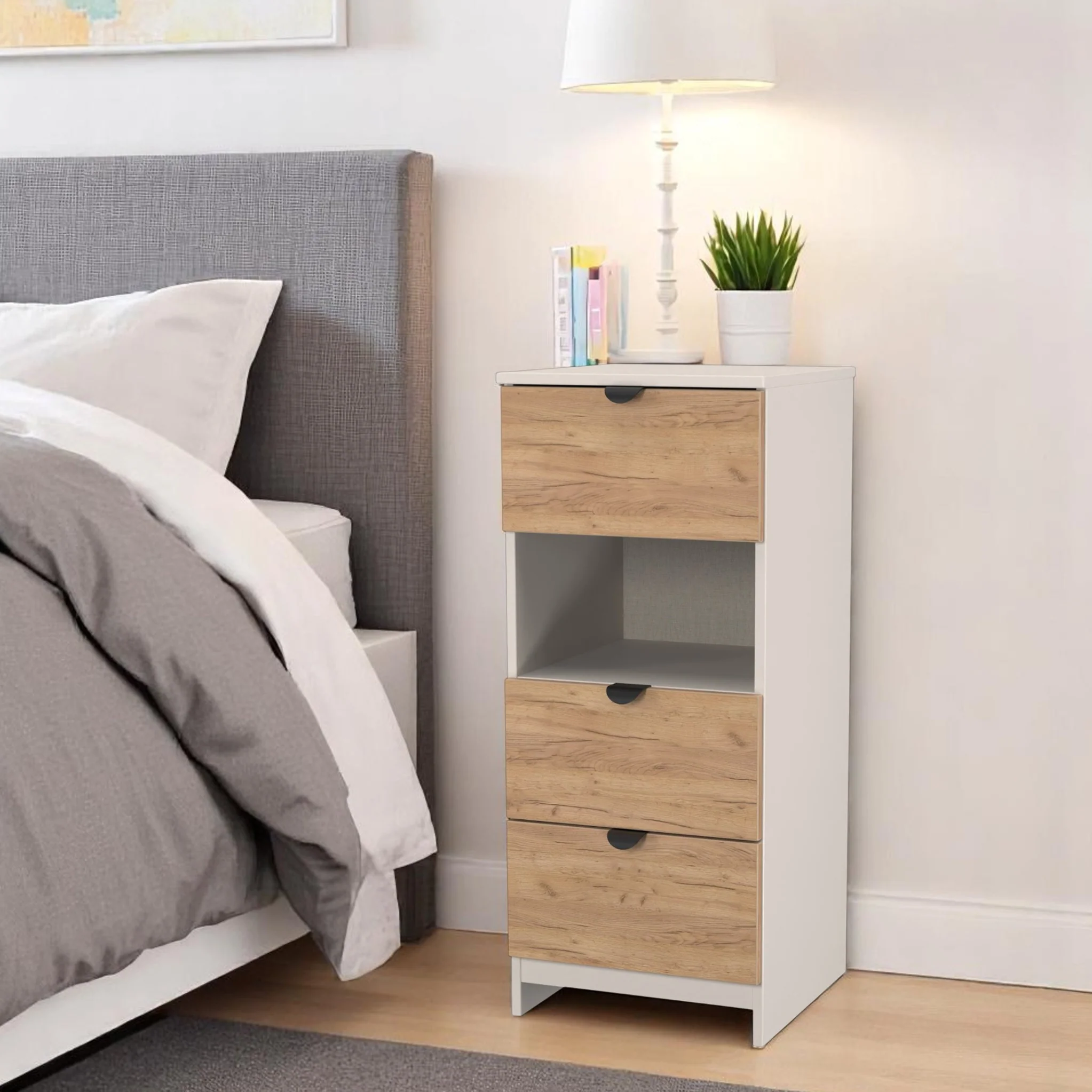 Huxley 3 Drawer Bedside Table - Image 2