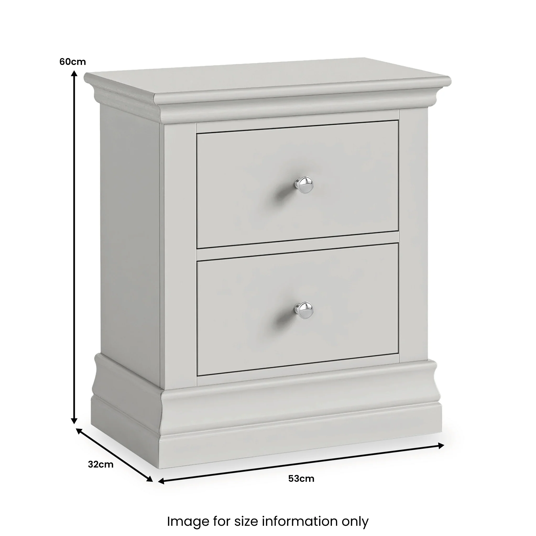 Ingleby 2 Drawer Bedside Table - Image 5