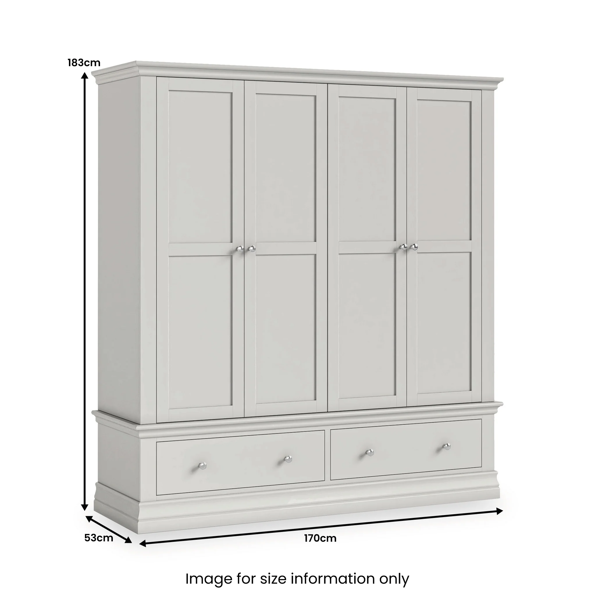 Ingleby 4 Door Wardrobe With Drawers - Image 6