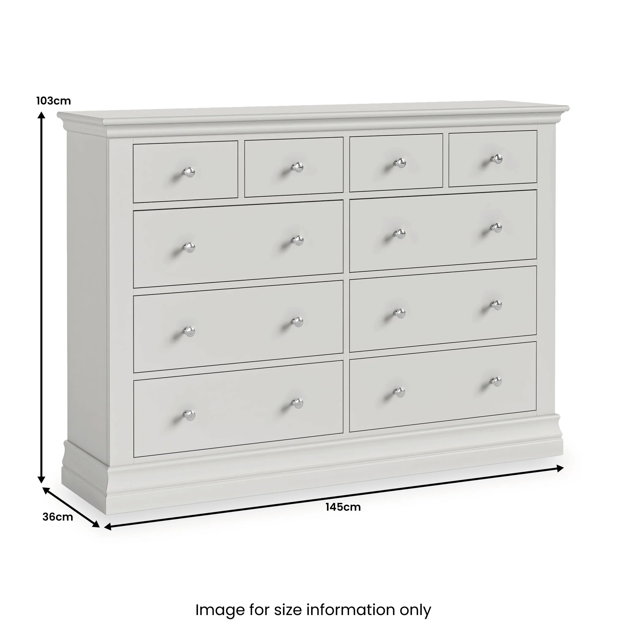 Ingleby 4 over 6 Drawer Chest - Image 5