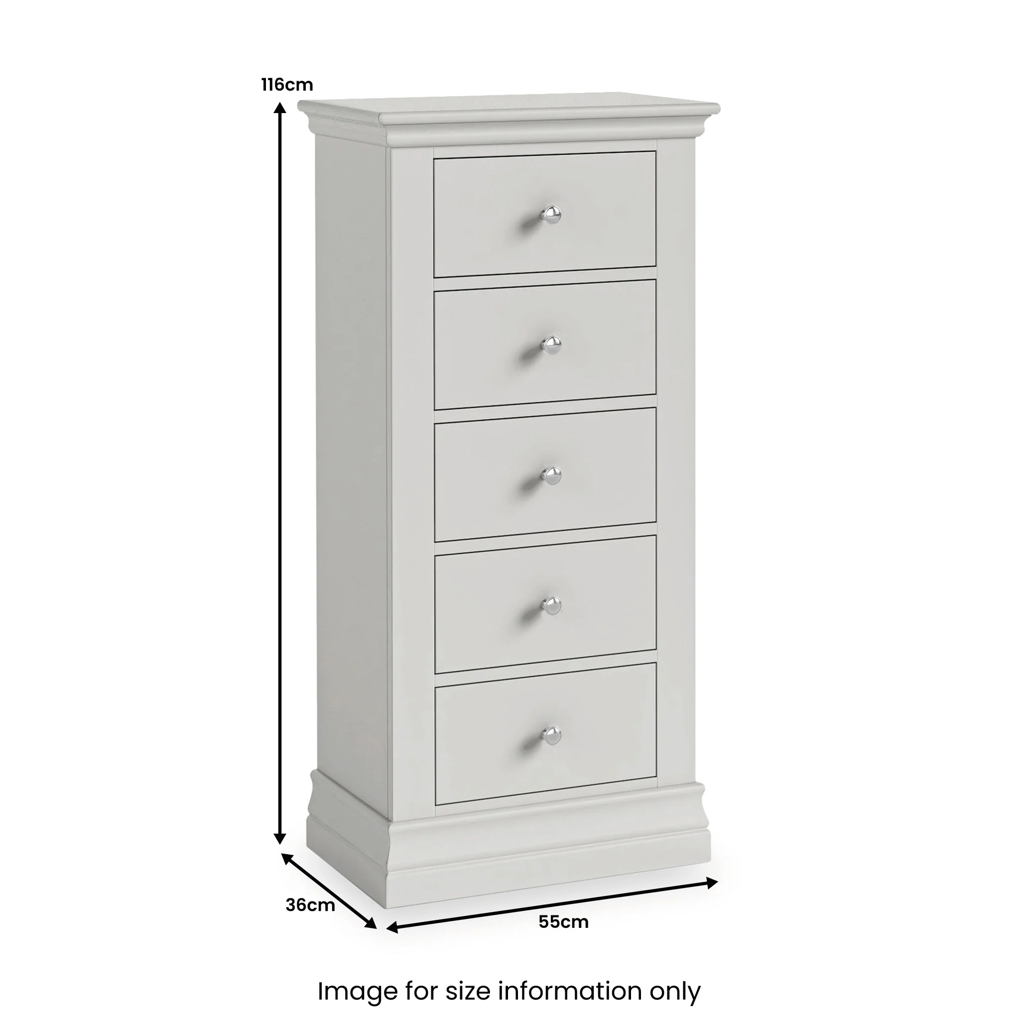 Ingleby 5 Drawer Tallboy - Image 5