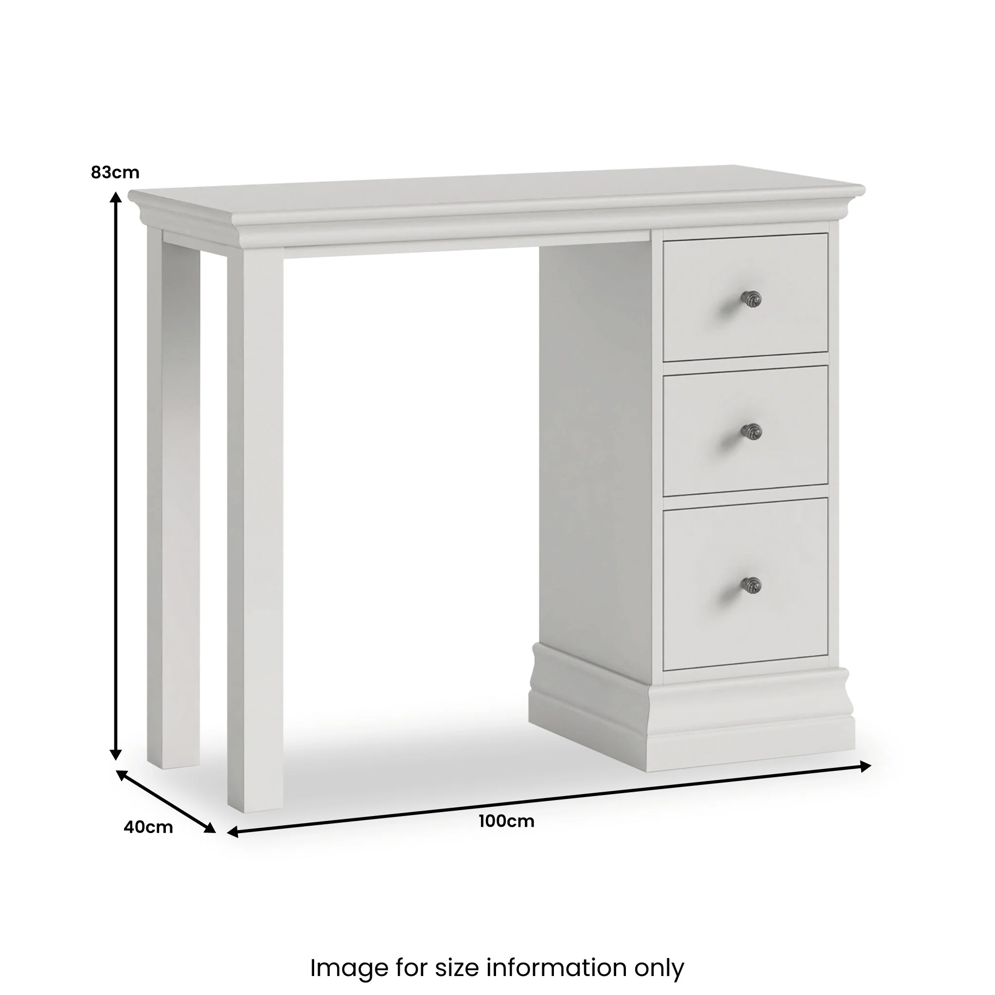 Ingleby Single Pedestal Dressing Table - Image 9