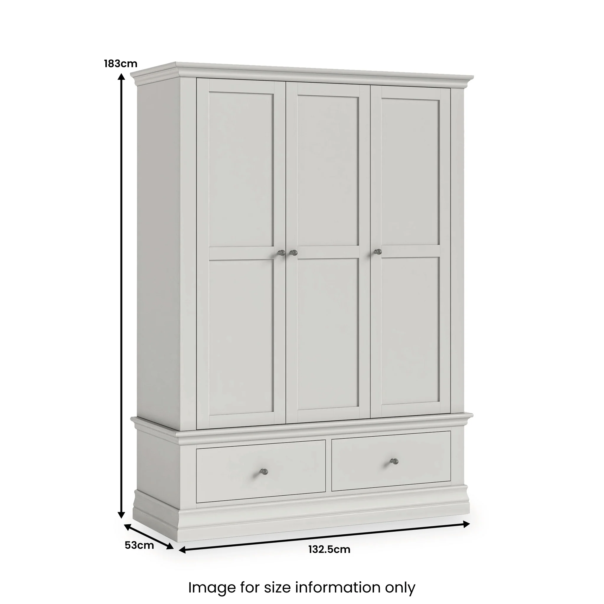 Ingleby Triple Wardrobe with Drawers - Image 5