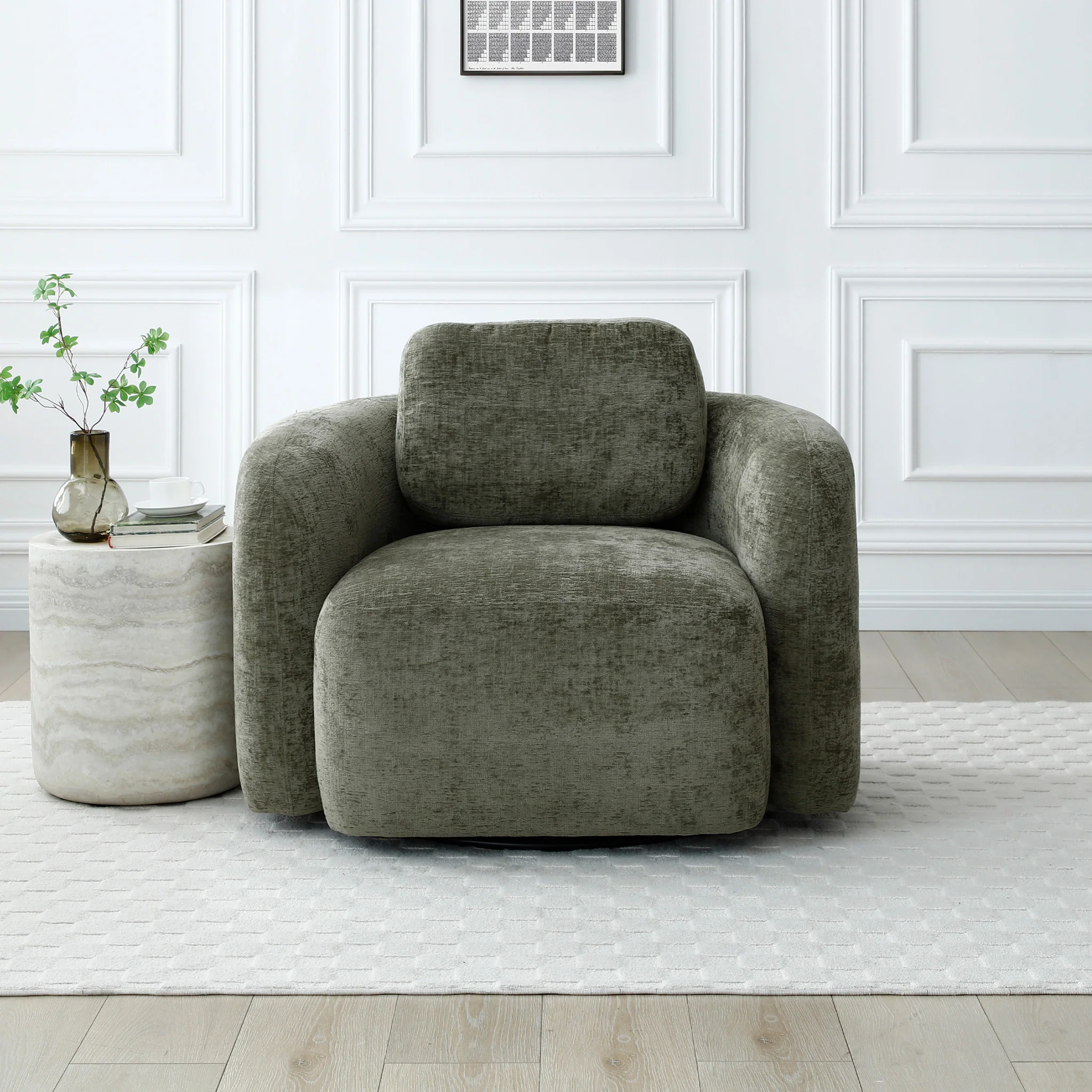 Irving Chenille Swivel Chair - Image 14