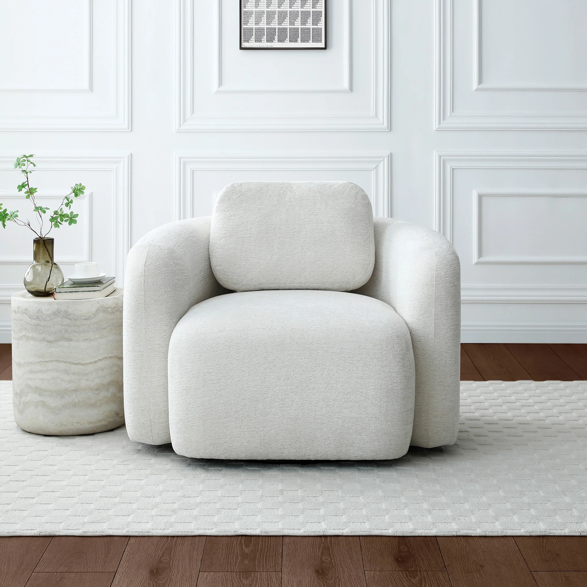 Irving Chenille Swivel Chair - Image 3