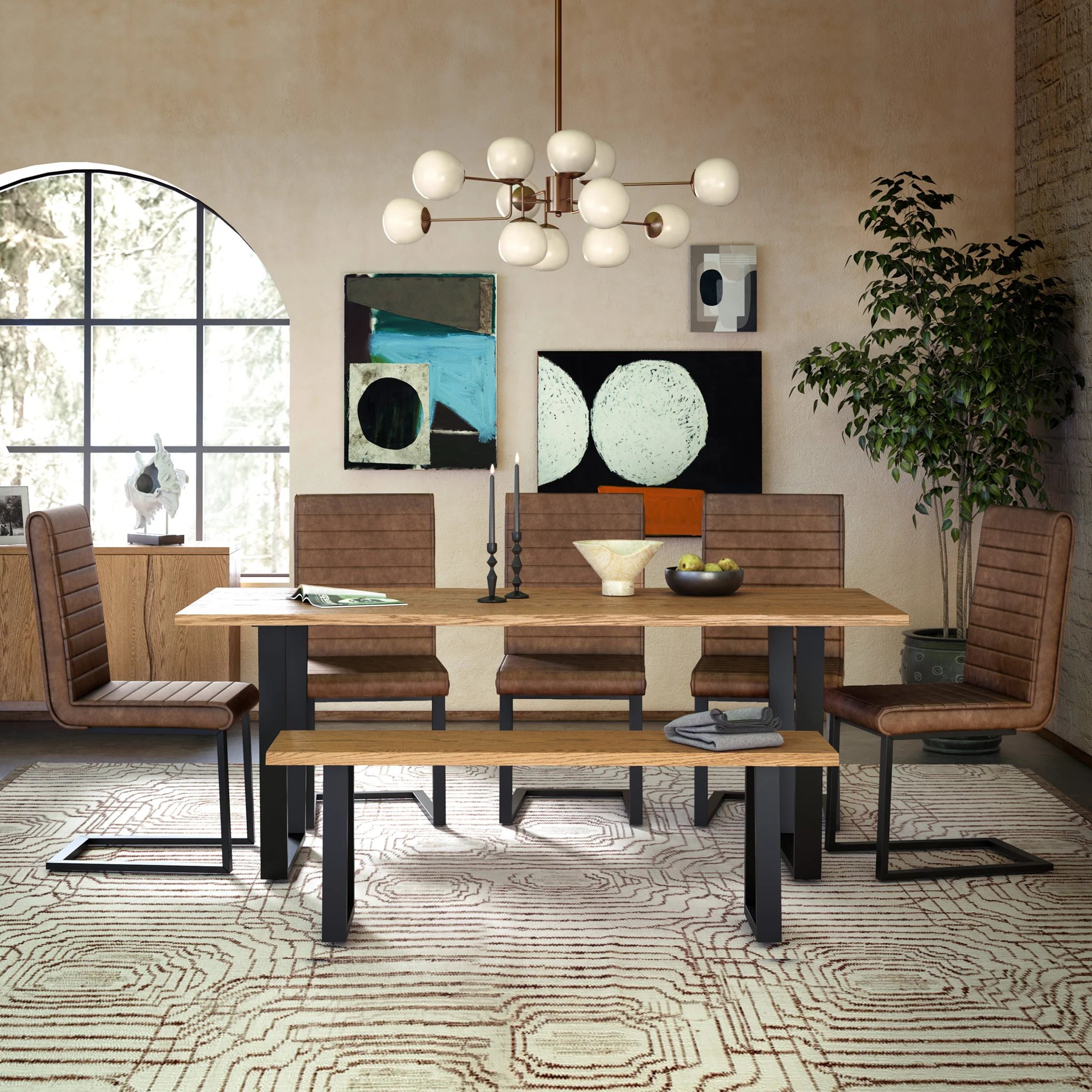 Isaac Oak 140cm Dining Table - Image 2