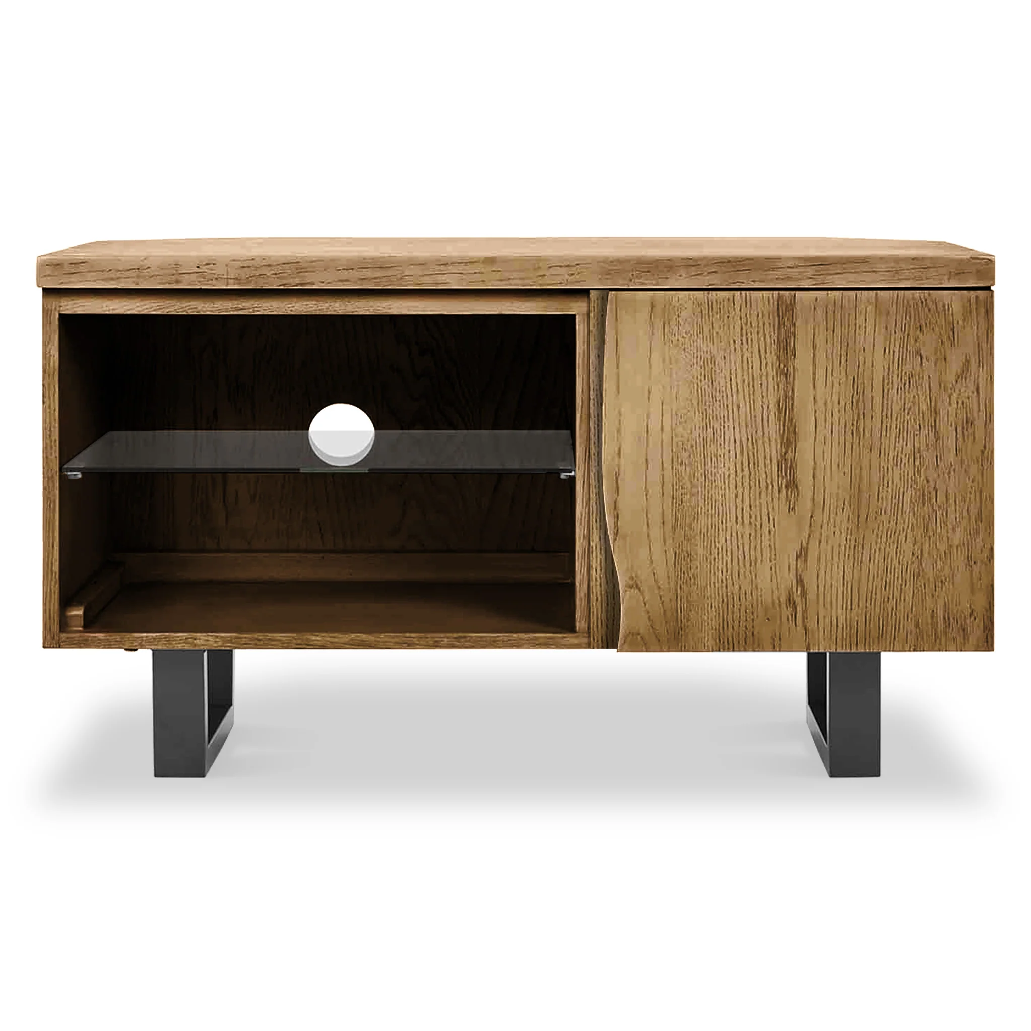 Isaac Oak 90cm Corner TV Stand - Image 5