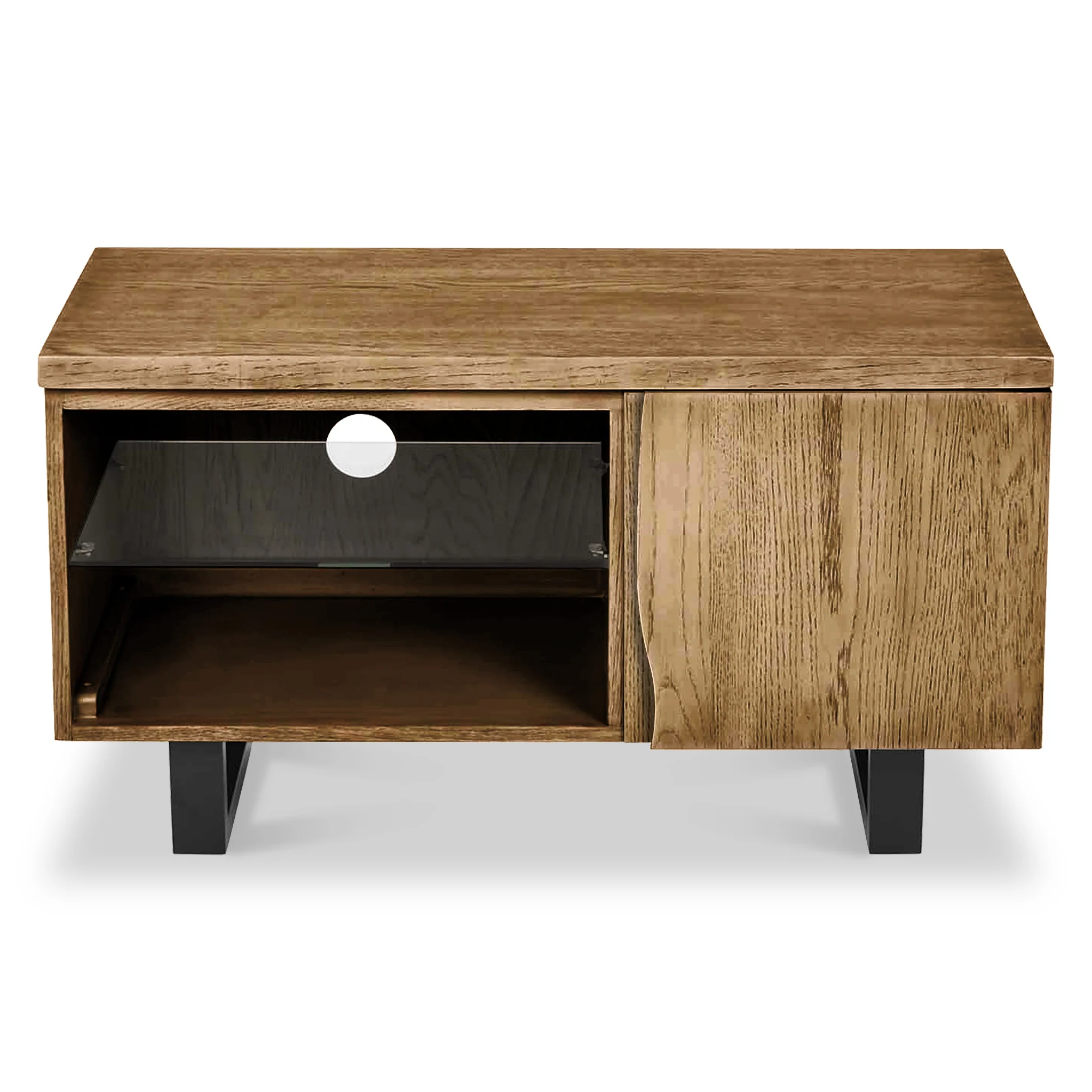 Isaac Oak 90cm Small TV Stand - Image 3