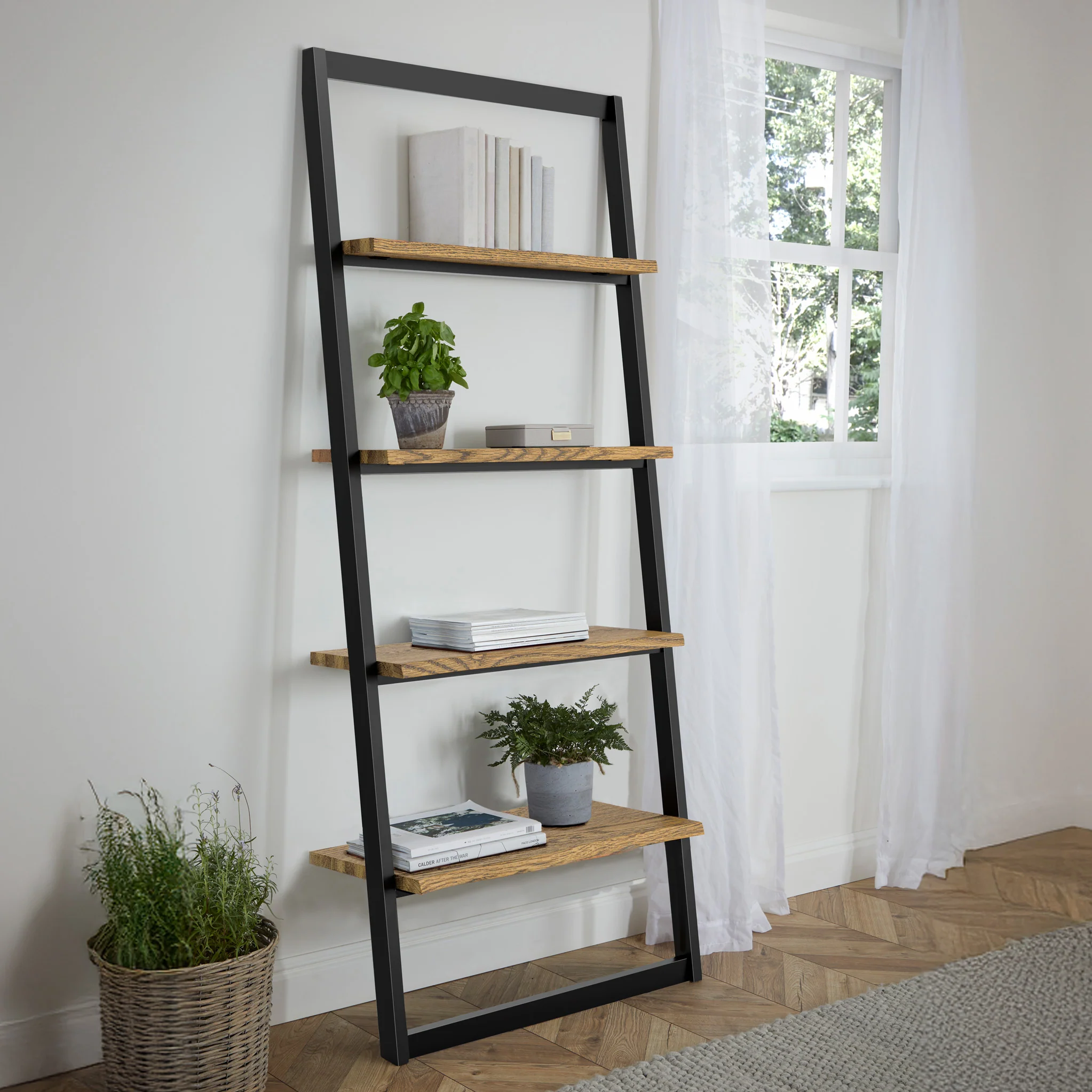 Isaac Oak Ladder Bookcase - Image 2