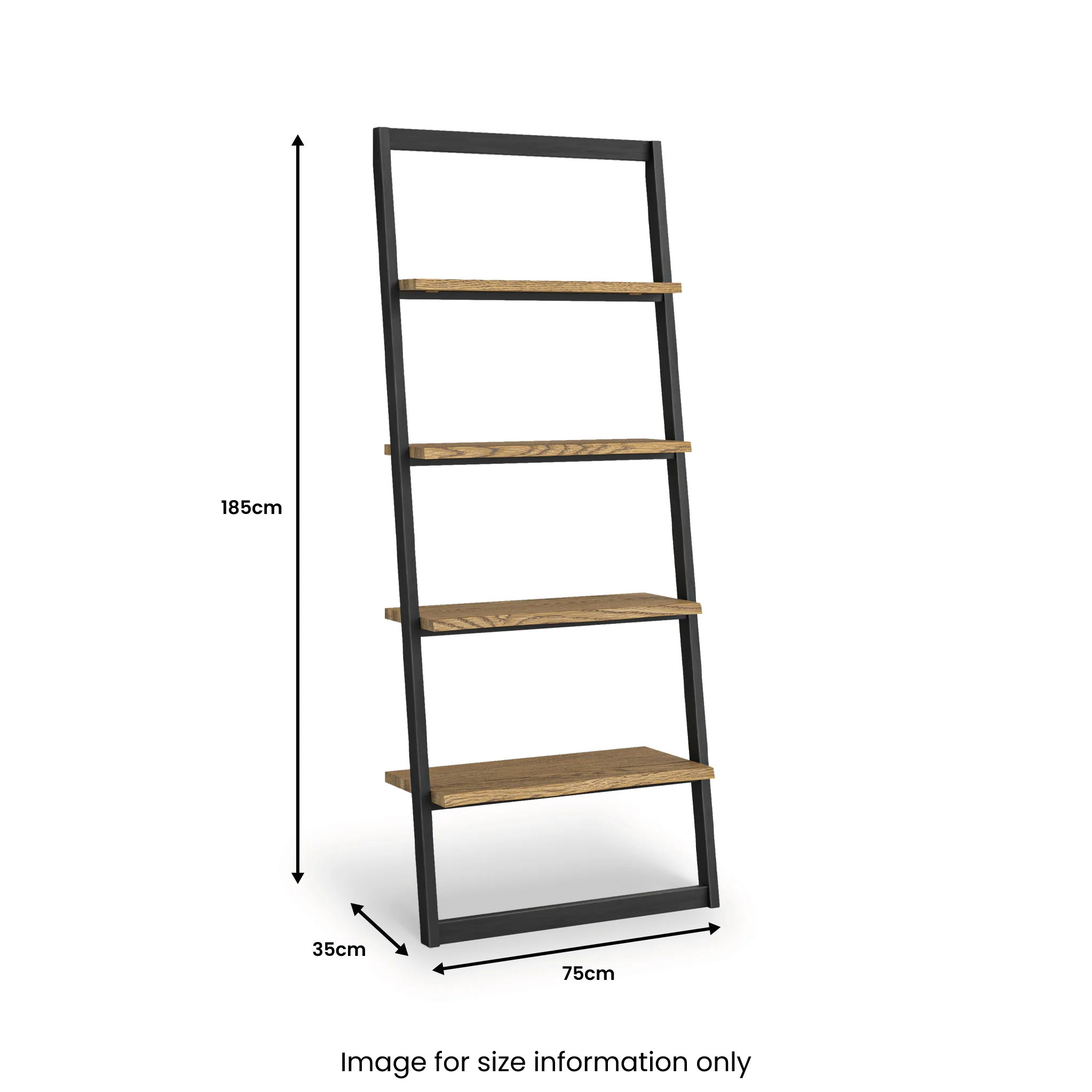 Isaac Oak Ladder Bookcase - Image 9