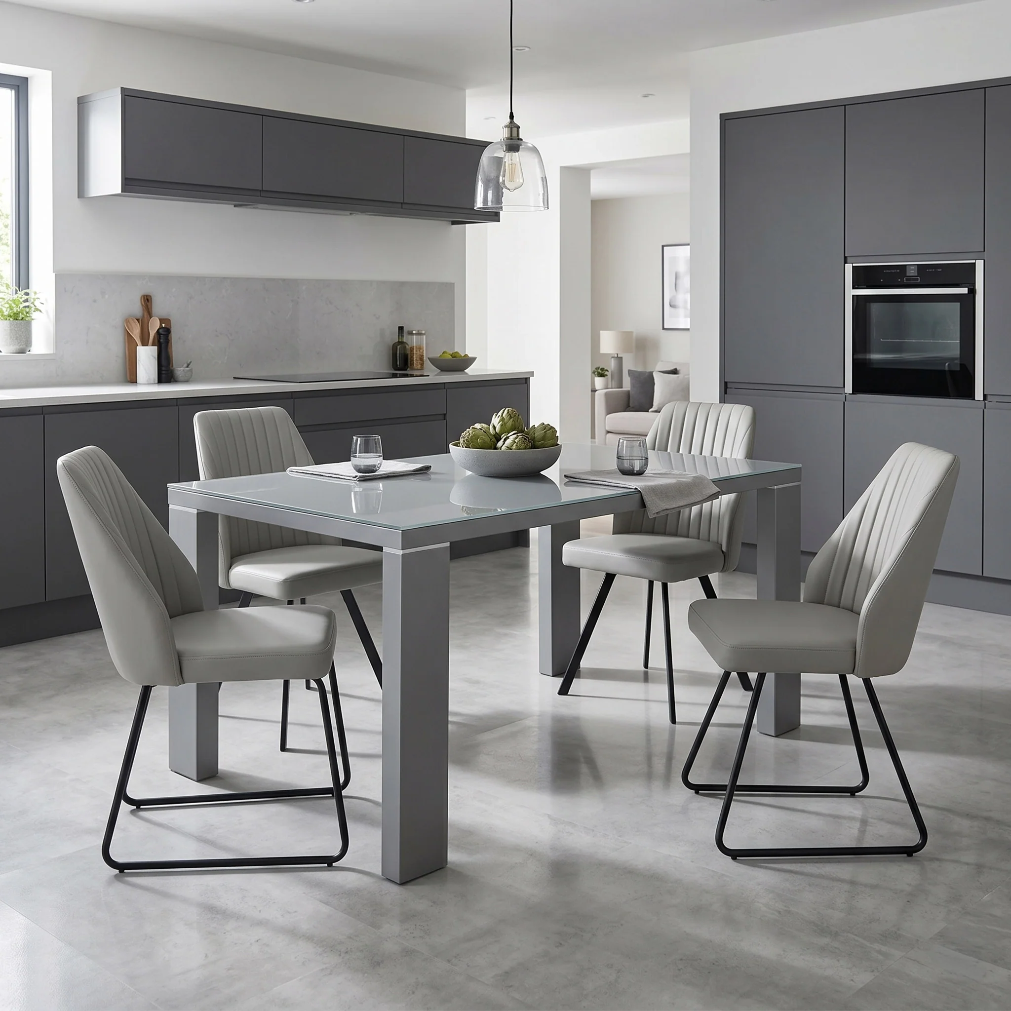 Jackson Grey Gloss Rectangular Dining Table - Image 2