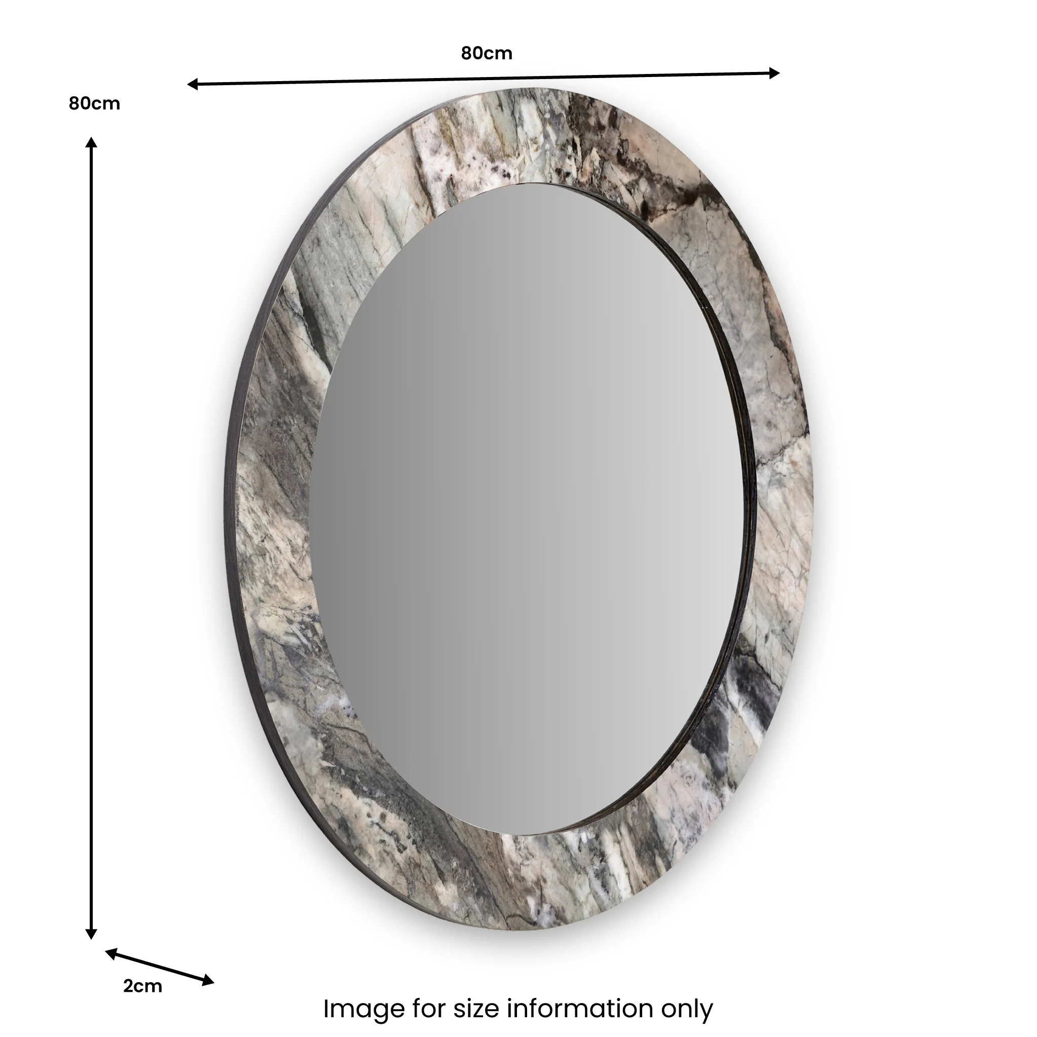 Jade Marble Effect Round Wall Mirror - Image 7