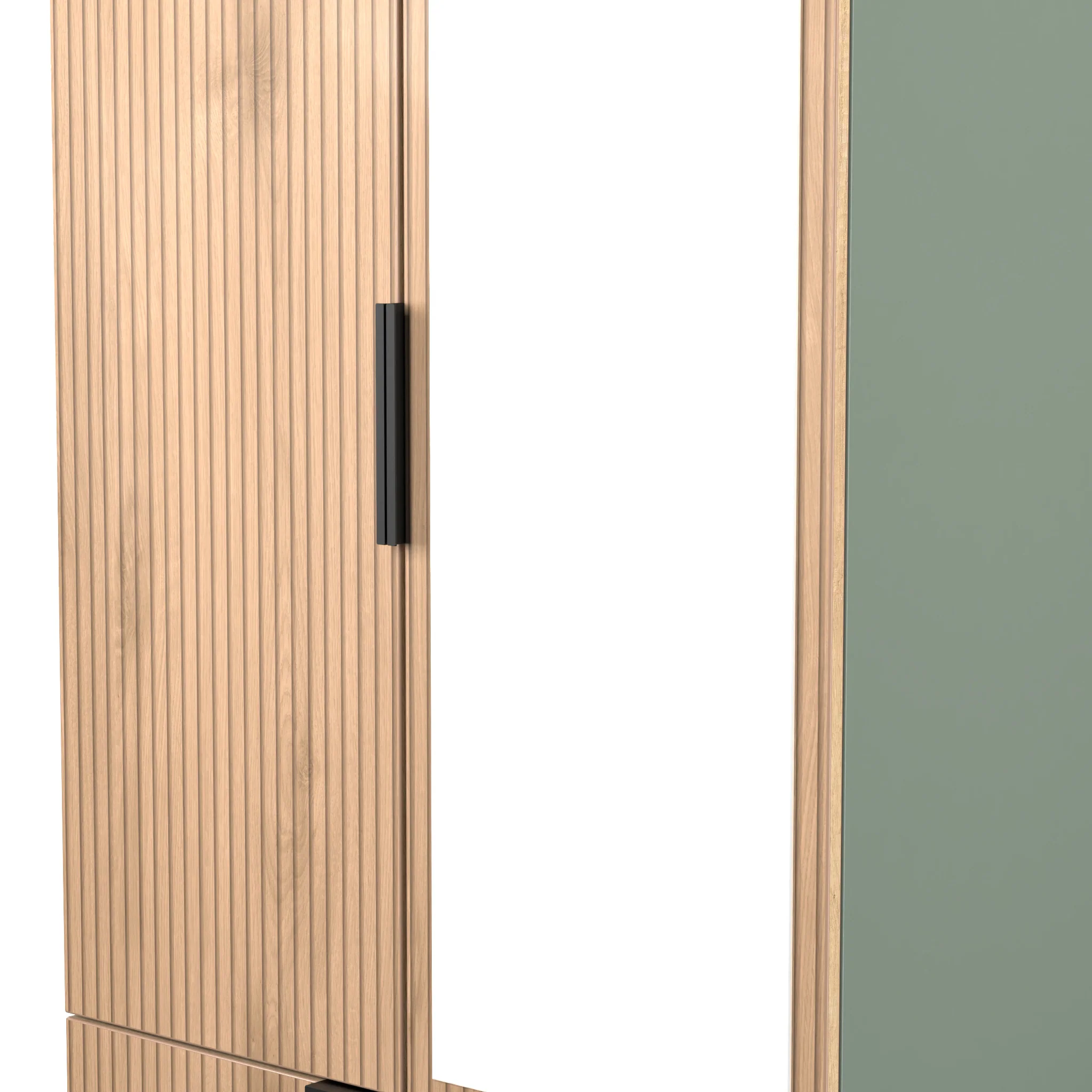 Jago Slatted Effect 2 Door 2 Drawer Mirrored Wardrobe - Image 13