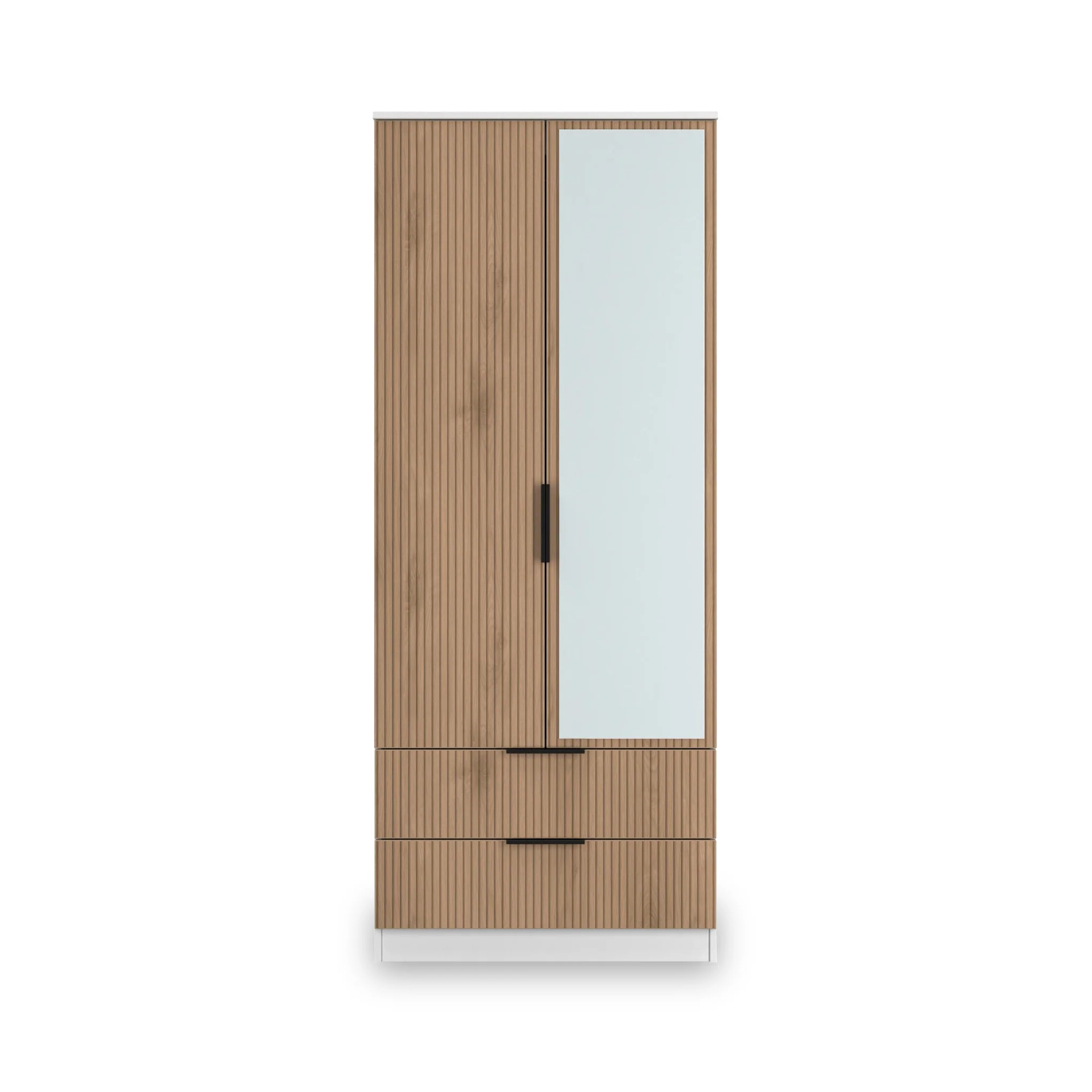 Jago Slatted Effect 2 Door 2 Drawer Mirrored Wardrobe - Image 16