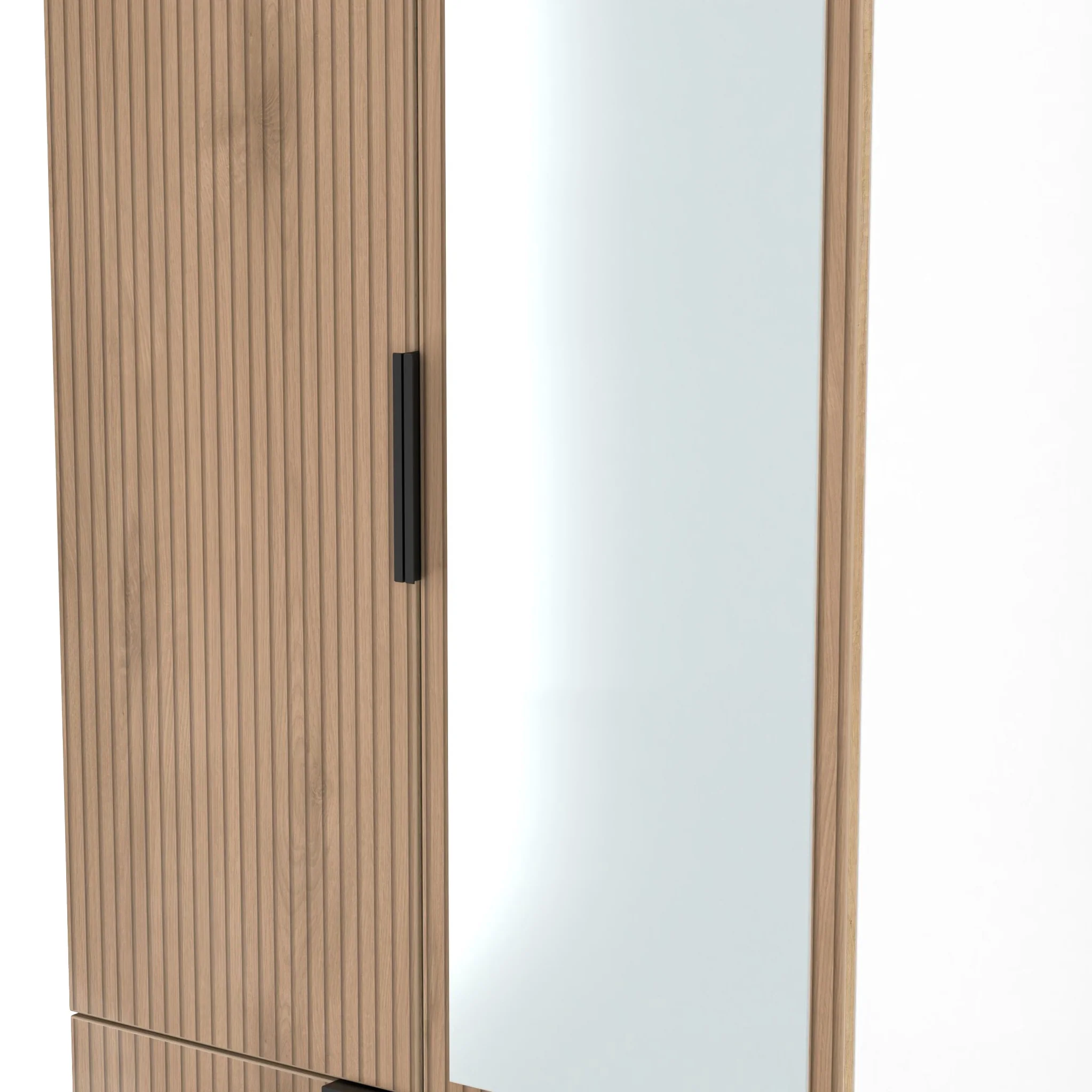 Jago Slatted Effect 2 Door 2 Drawer Mirrored Wardrobe - Image 20