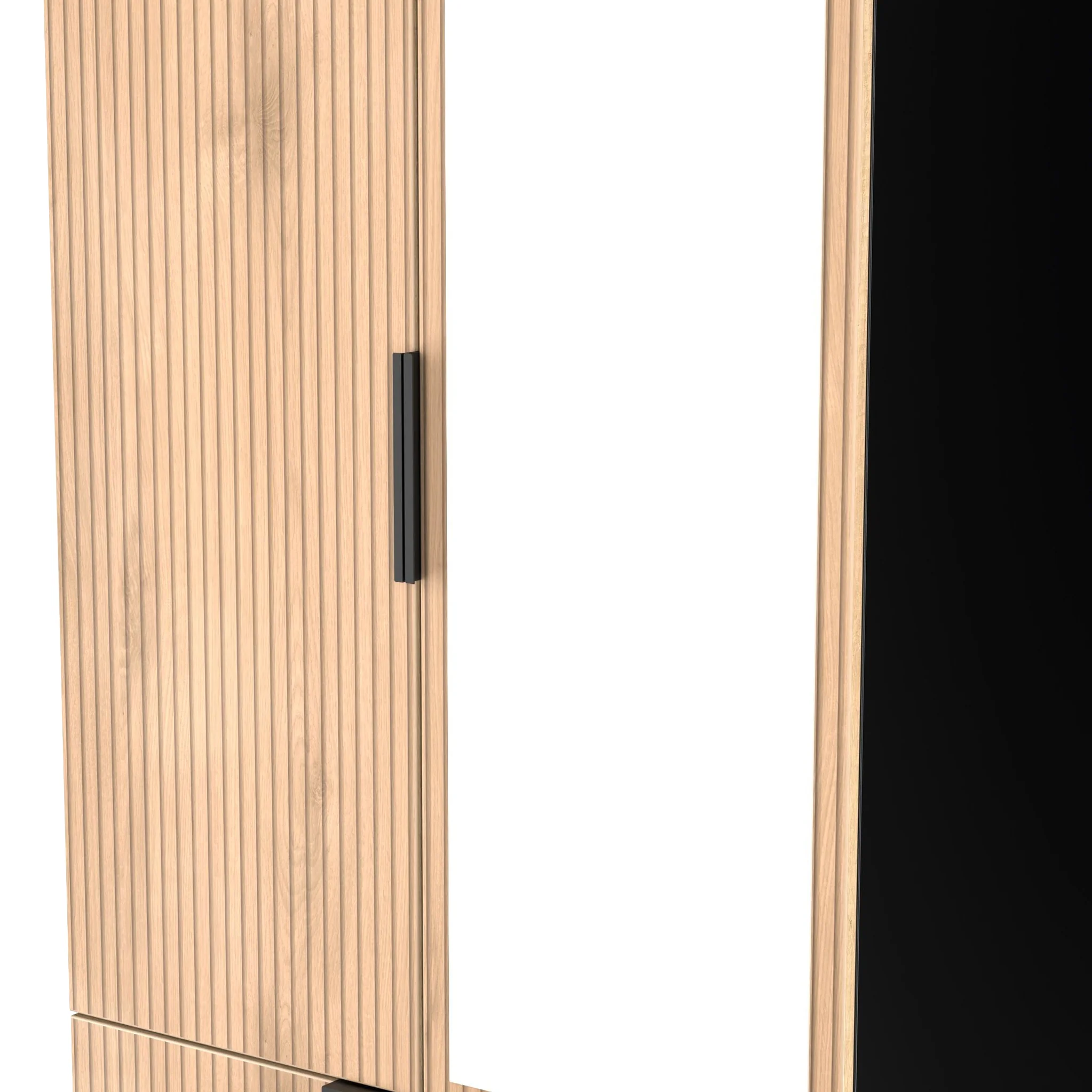 Jago Slatted Effect 2 Door 2 Drawer Mirrored Wardrobe - Image 7