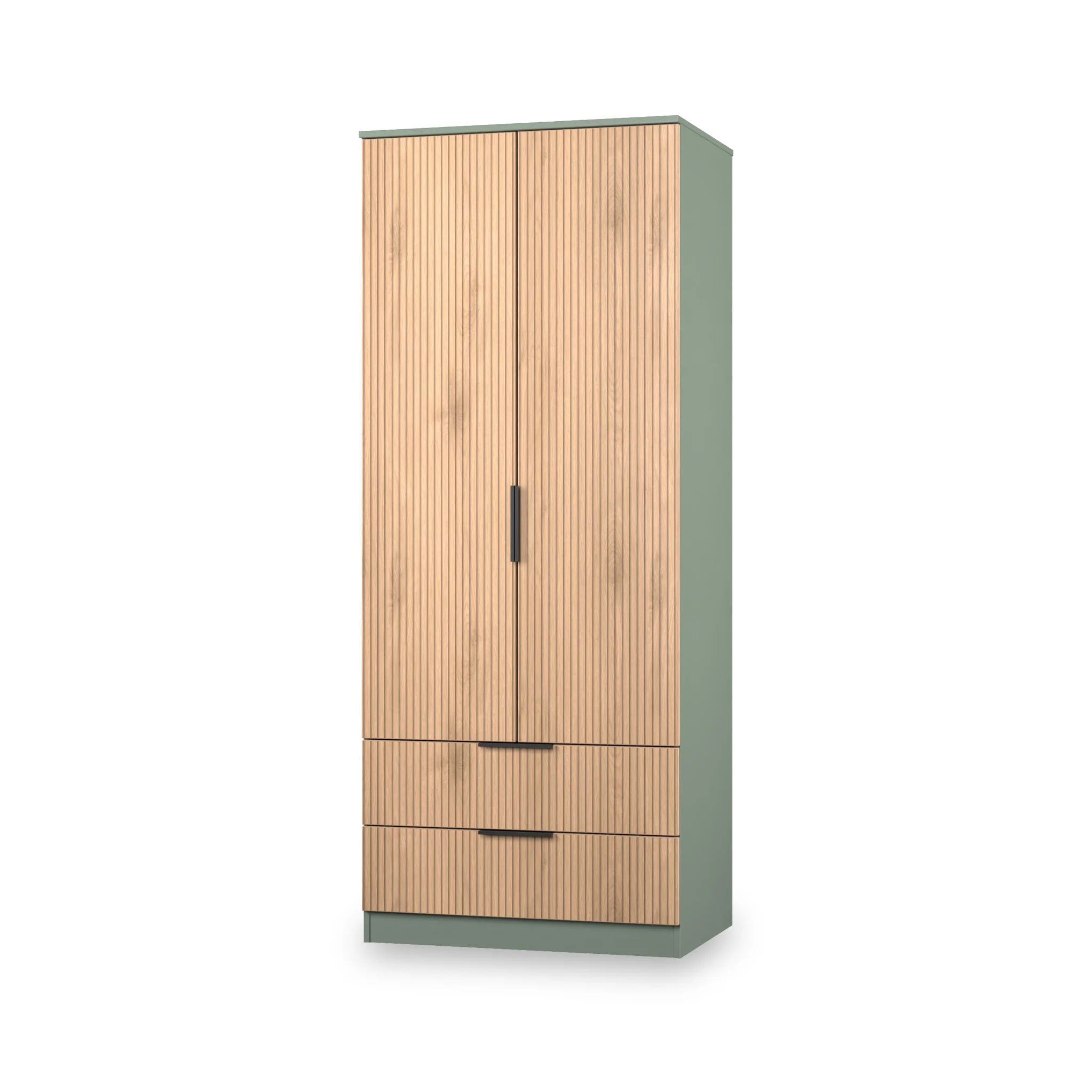 Jago Slatted Effect 2 Door 2 Drawer Wardrobe - Image 11