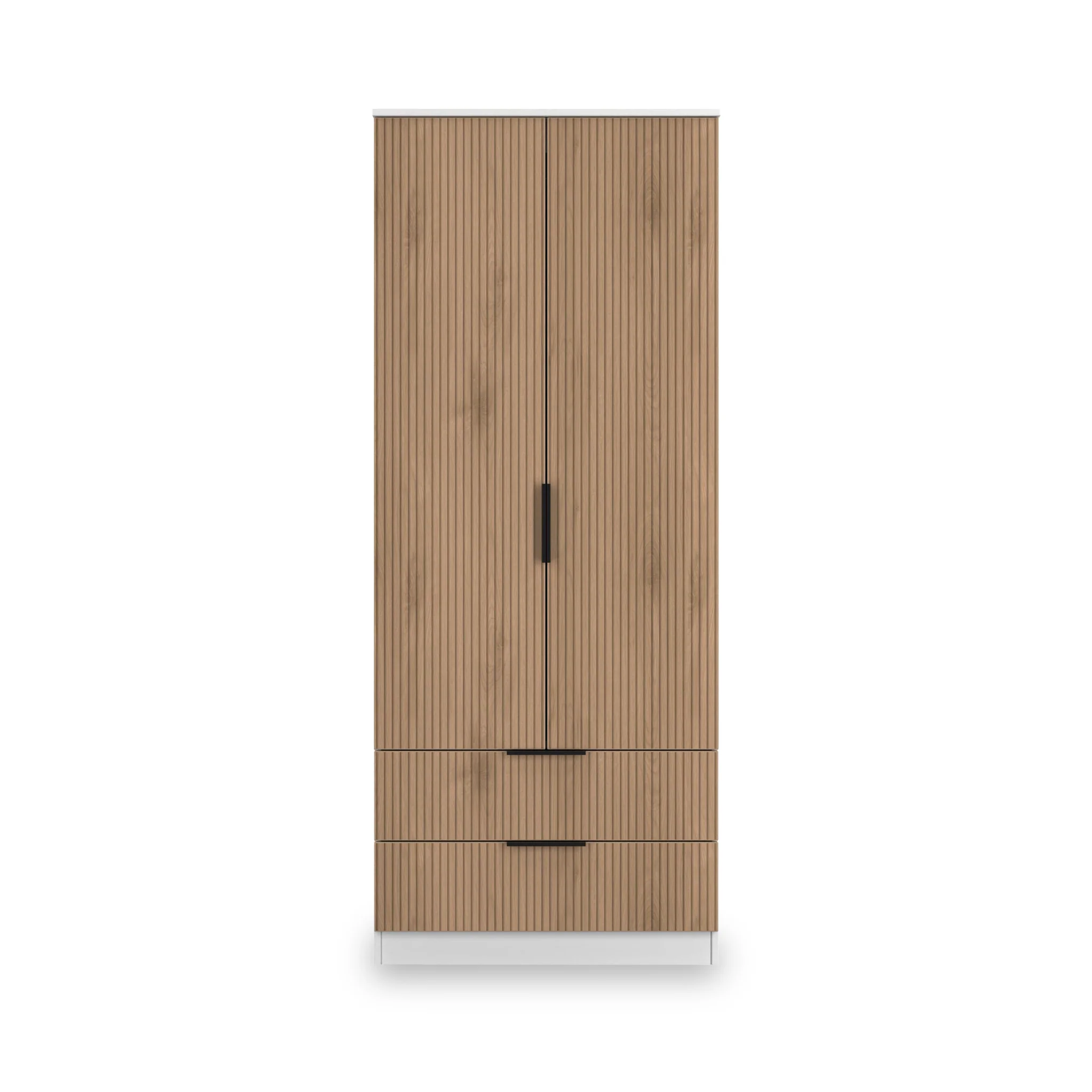 Jago Slatted Effect 2 Door 2 Drawer Wardrobe - Image 16